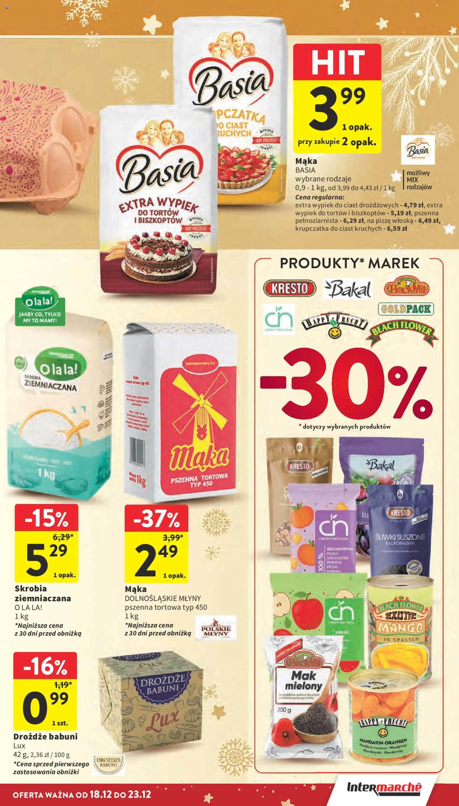 Intermarche Gazetka od 18.12.2025 | Strona: 25 | Produkty: Mango, Brzoskwinia, Mąka basia, Mandarynki