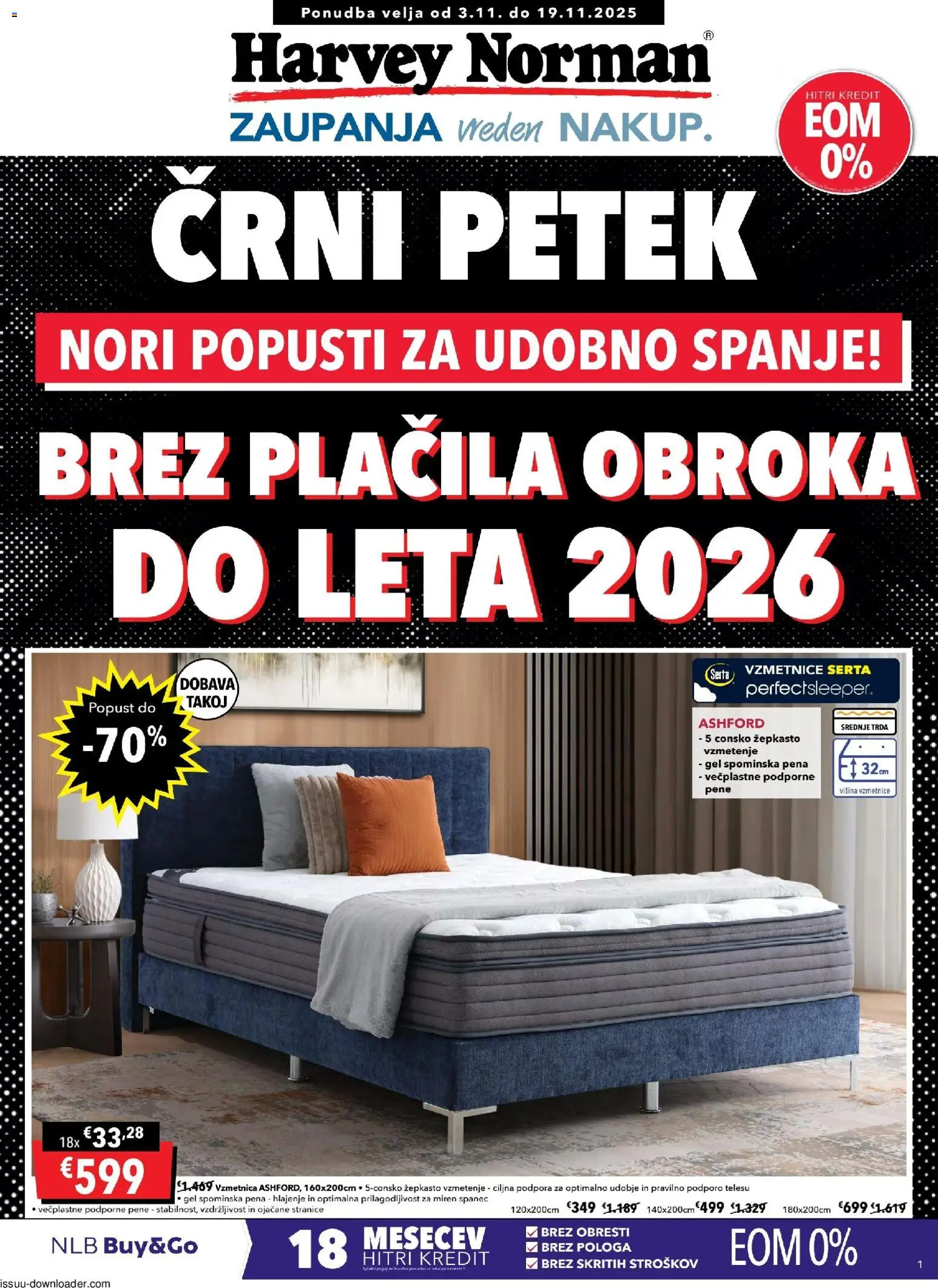 Novi Harvey Norman katalog ponudbe – veljaven od 03.11.2025 | Stran: 1 | Izdelki: Vzmetnica