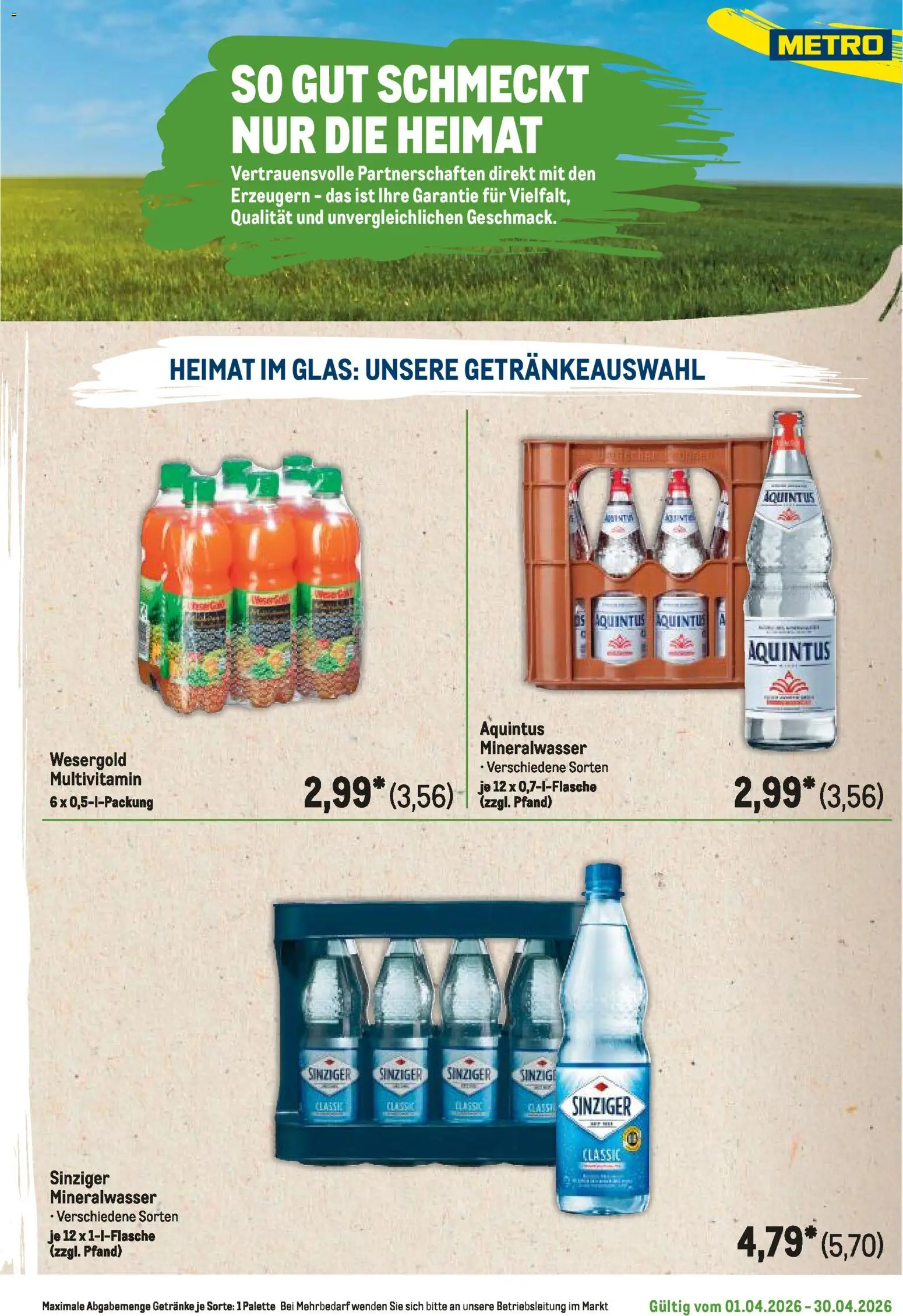 Metro Regionaler Flyer – gültig ab 01.04.2026 | Seite: 23 | Produkte: Mineralwasser