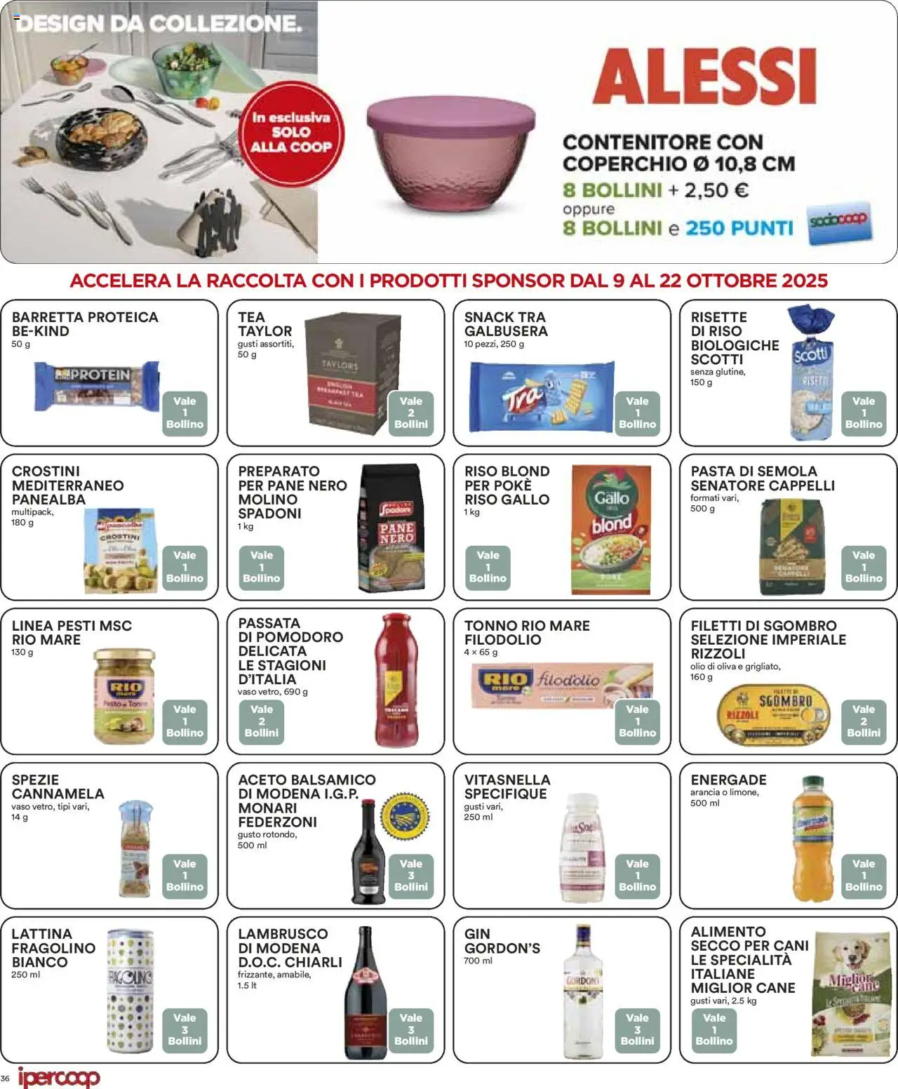 Volantino Ipercoop del 09.10.2025 | Pagina: 36 | Prodotti: Riso, Passata di pomodoro, Crostini, Vaso