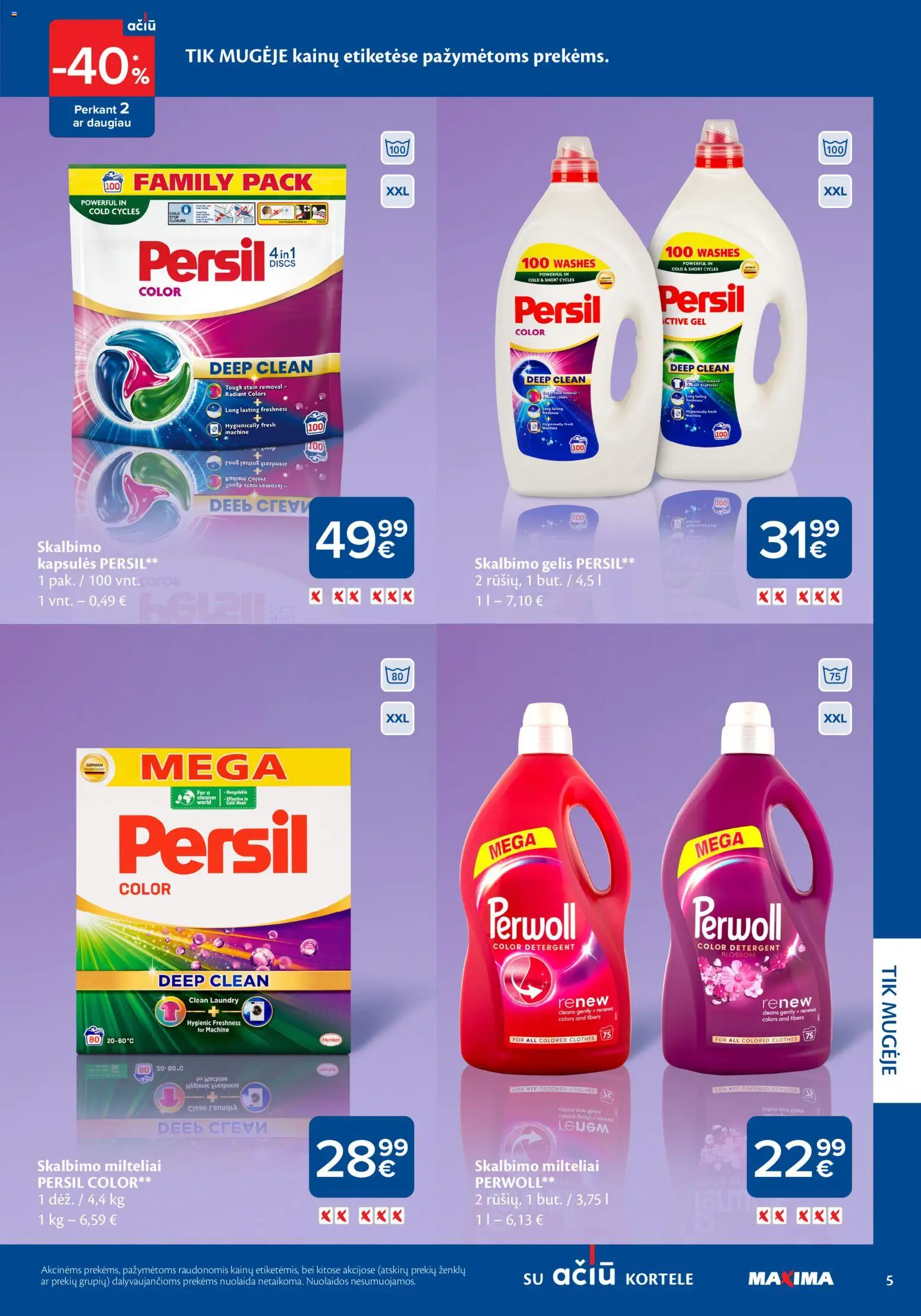 MAXIMA akcijos nuo 05.03.2026 | Puslapis: 5 | Prekių: Skalbimo milteliai