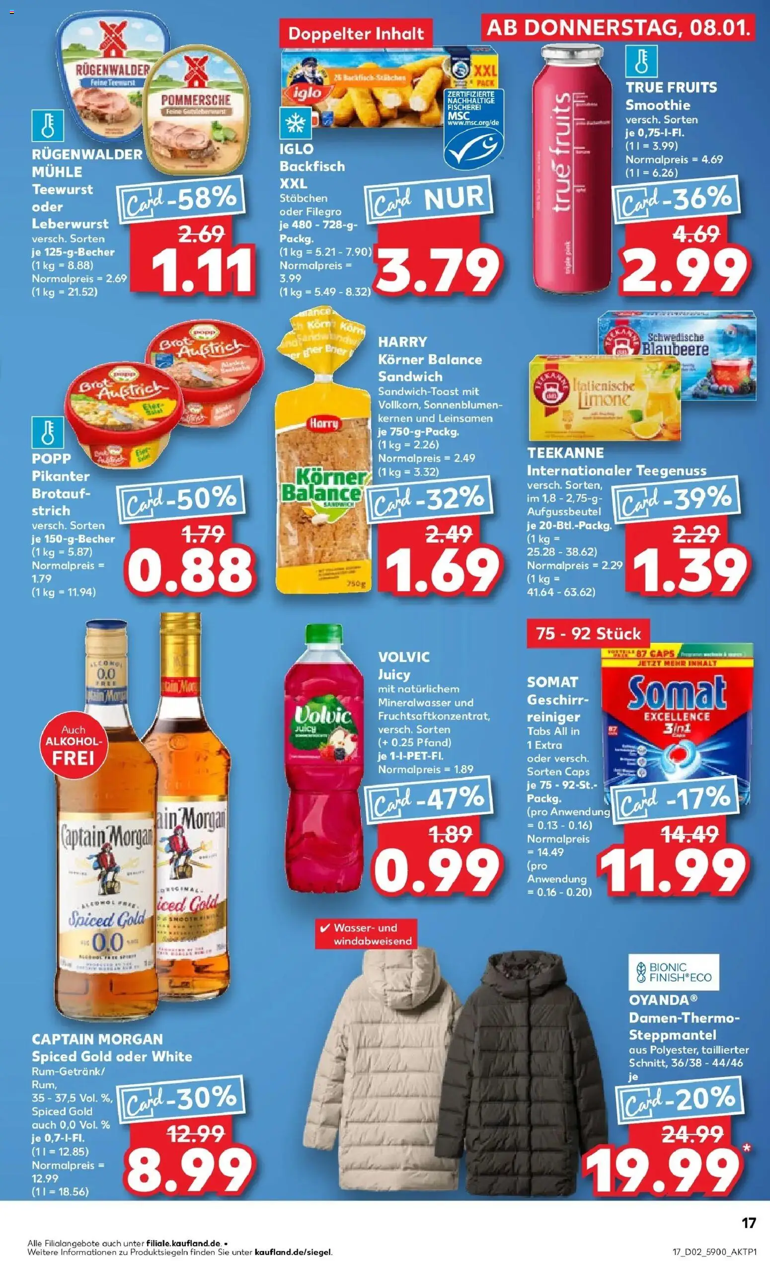 Kaufland prospekt Wurzen	 – gültig ab 11.01.2026 | Seite: 17 | Produkte: Rum, Iglo, Wasser, Volvic