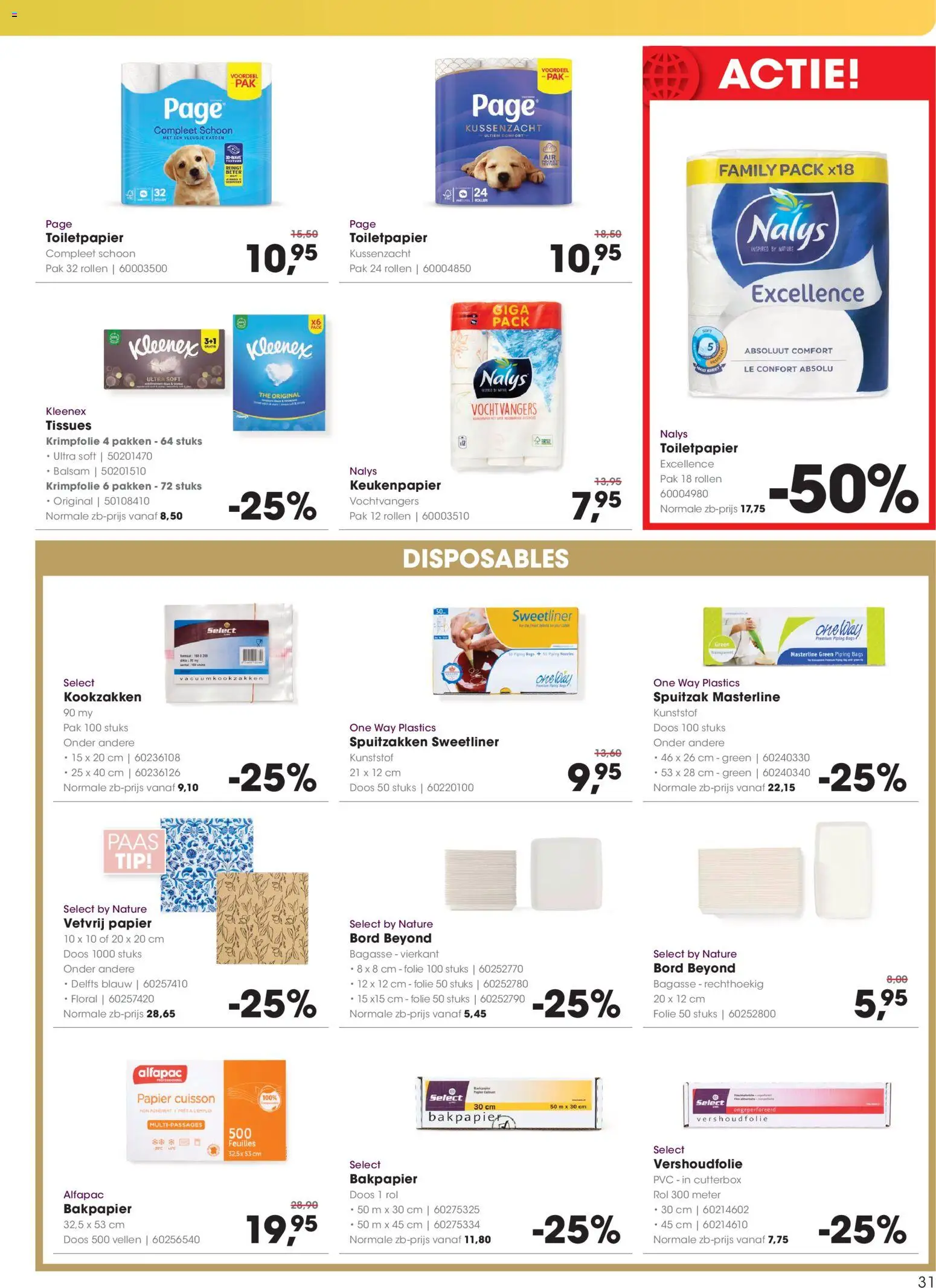 {H1} | Pagina: 31 | Producten: Keukenpapier, Papier, Tissues, Toiletpapier