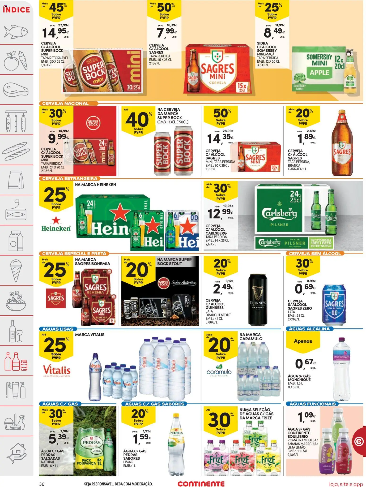 Continente folheto │ válido de 17.03.2026 | Página: 36 | Produtos: Super bock, Maça, Somersby, Água mineral