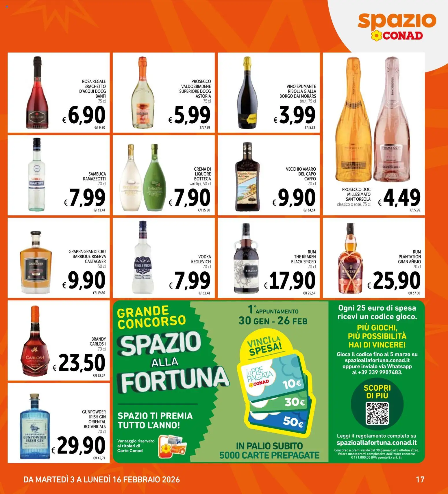 Volantino Spazio Conad del 03.02.2026 | Pagina: 17 | Prodotti: Crema, Vodka, Vino, Amaro