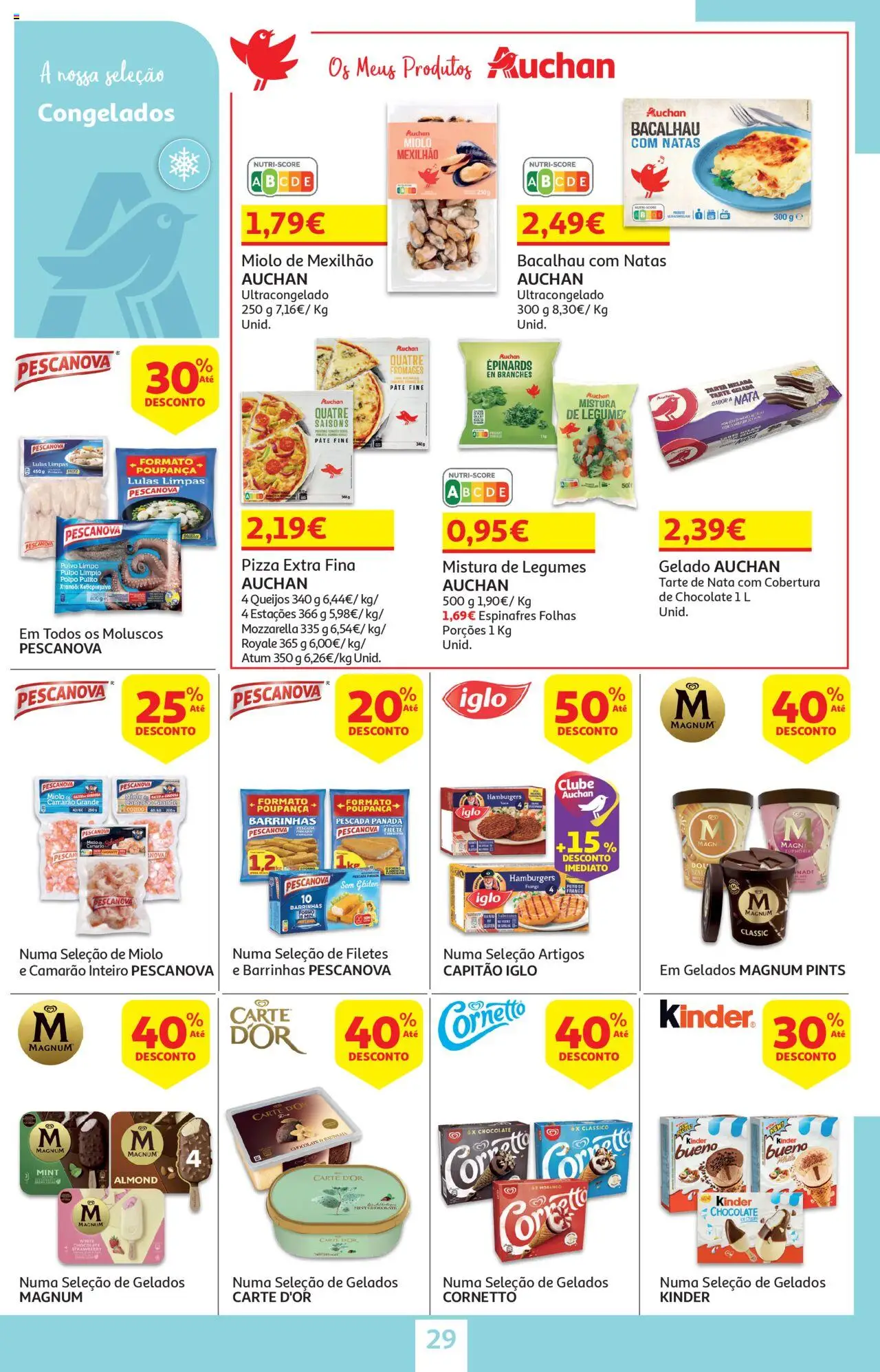 Auchan - Brinquedos de Verão │ válido de 18.06.2025 | Página: 29 | Produtos: Espinafres, Bacalhau, Camarão, Nata