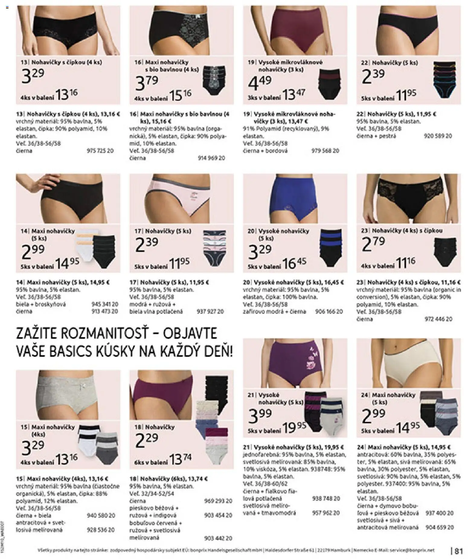 Nové Bonprix akcie – leták je platný od 24.11.2025 | Strana: 83 | Produkty: Vaňa, Nohavičky