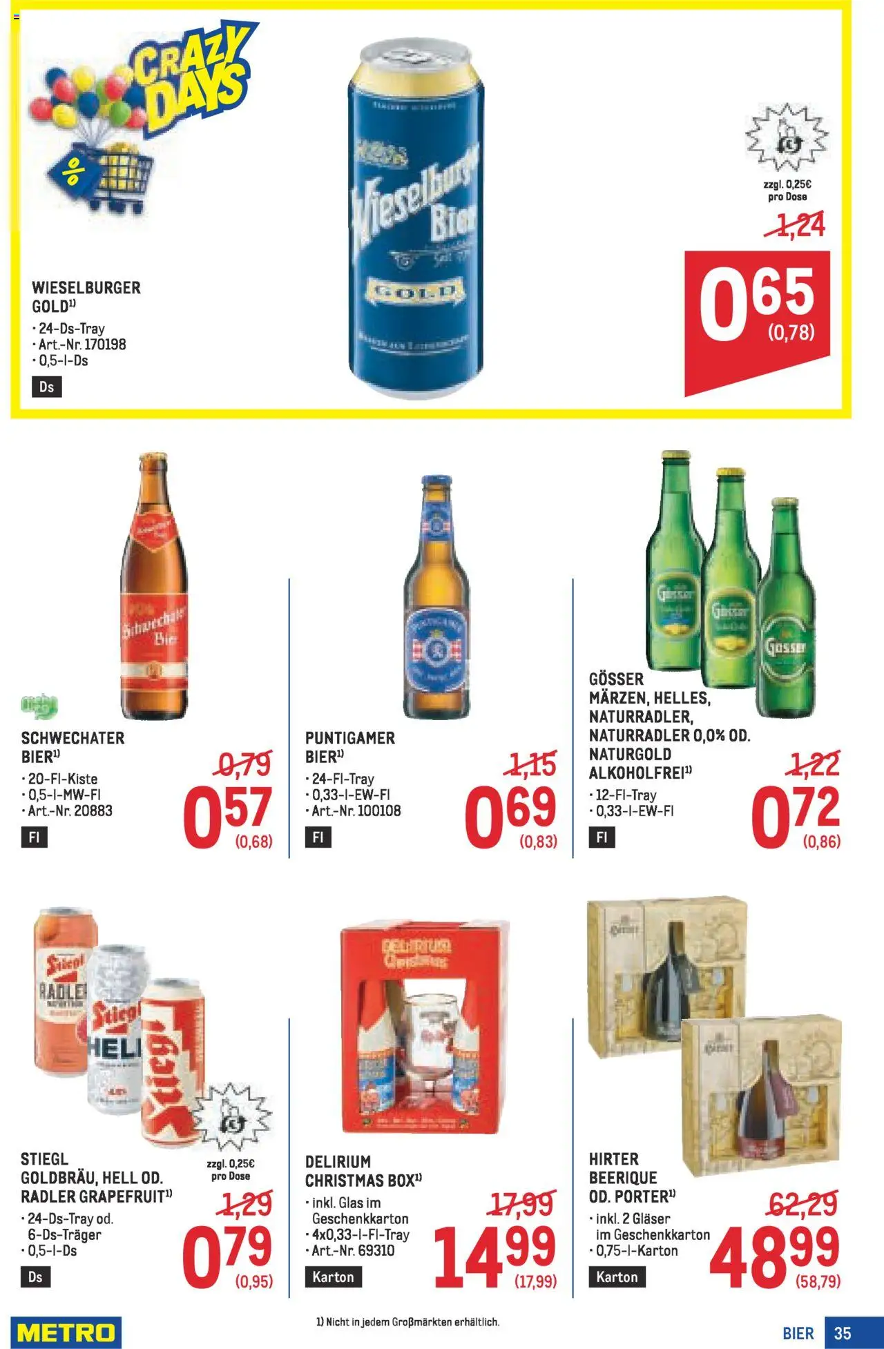Metro angebote Profi gültig ab 16.10.2025 | Seite: 35 | Produkte: Bier