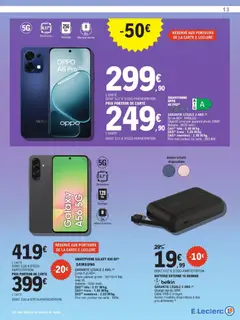 E.Leclerc - Prévisualisation de E.Leclerc - High-tech avril valide à partir de 31.03.2026 | Page: 13 | Produits: Smartphone, Appareil photo, Câble, Batterie