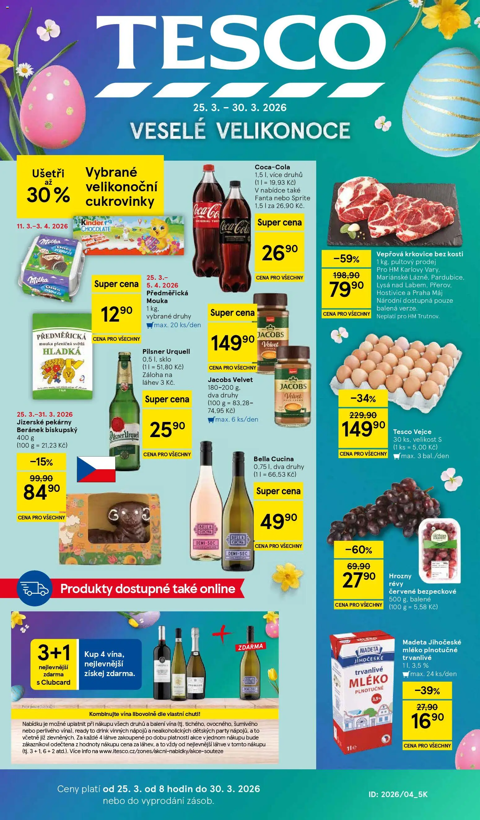 Tesco leták - Hypermarket od 25.03.2026 | Strana: 1 | Produkty: Velvet, Lahve, Sprite, Vepřová krkovice