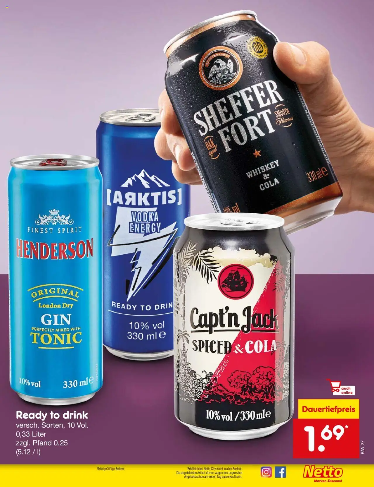 Netto Marken-Discount Prospekt 	 - gültig ab dem 30.06.2025 | Seite: 27 | Produkte: Cola, Energy, Gin, Whiskey