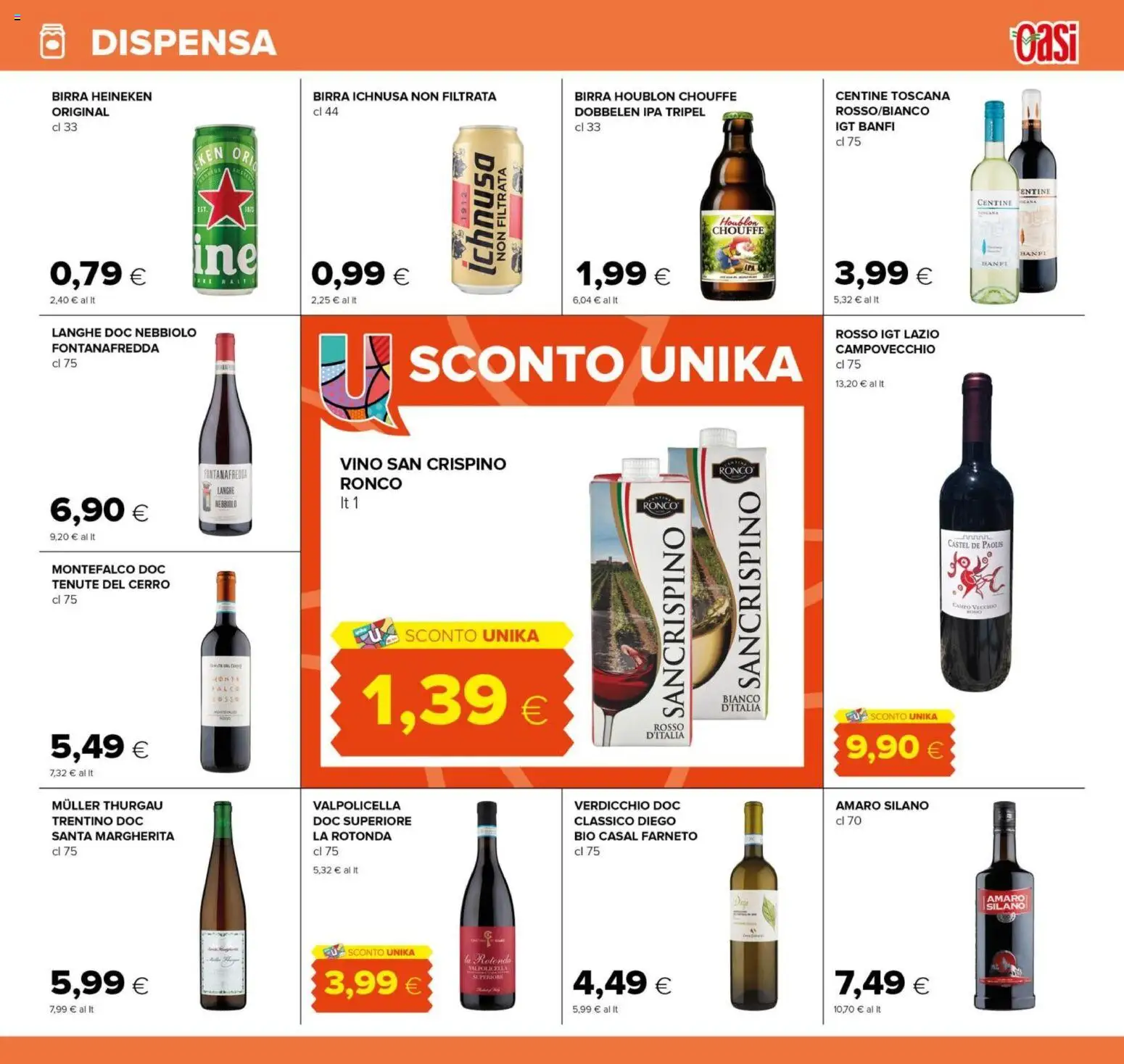 Volantino Oasi del 03.01.2026 | Pagina: 15 | Prodotti: Birra, Vino, Heineken, Amaro