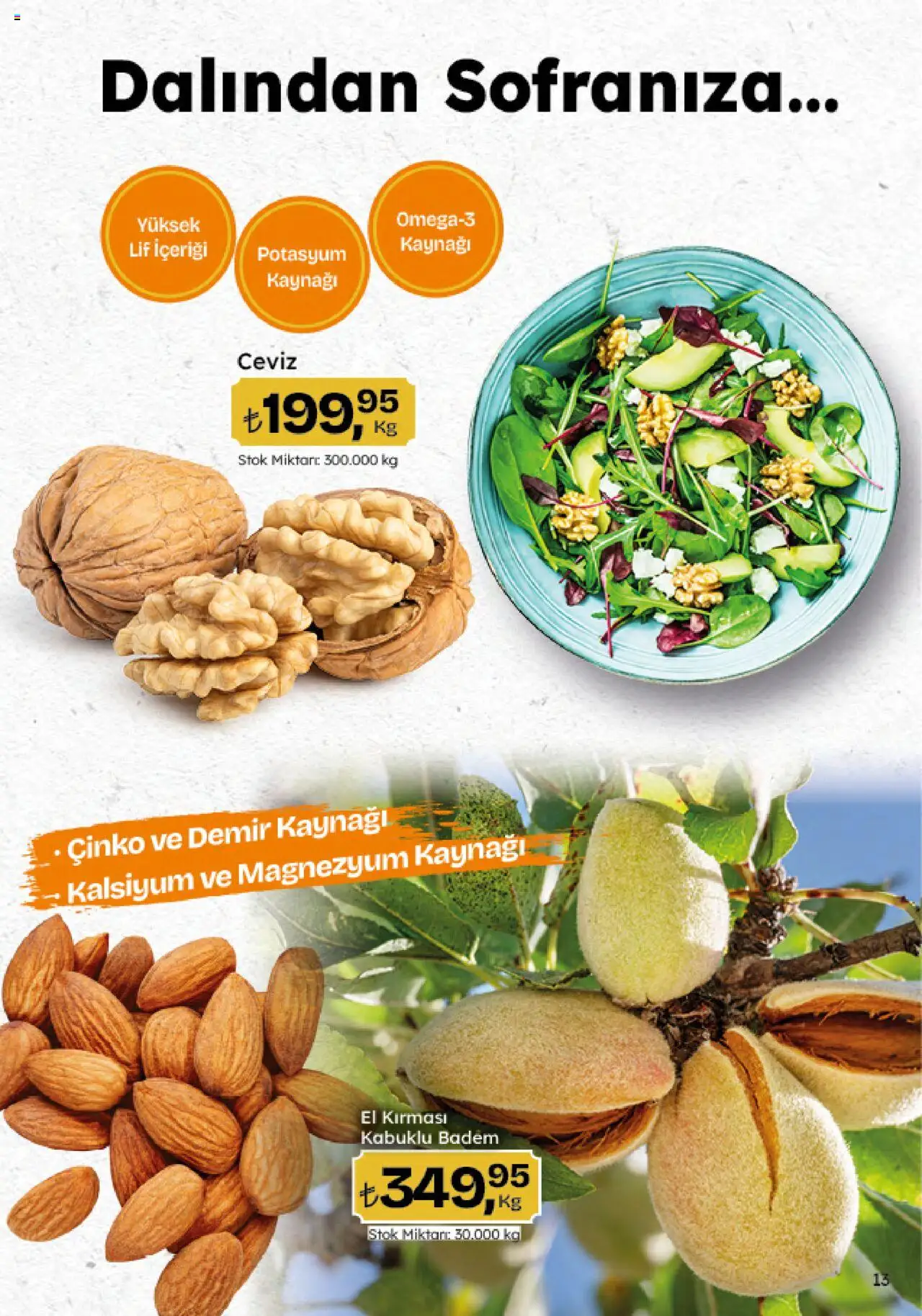 Migros Katalog - Migroskop - 07.08.2025 tarihinden itibaren geçerlidir | Sayfa: 13 | Ürünler: Badem, Ceviz