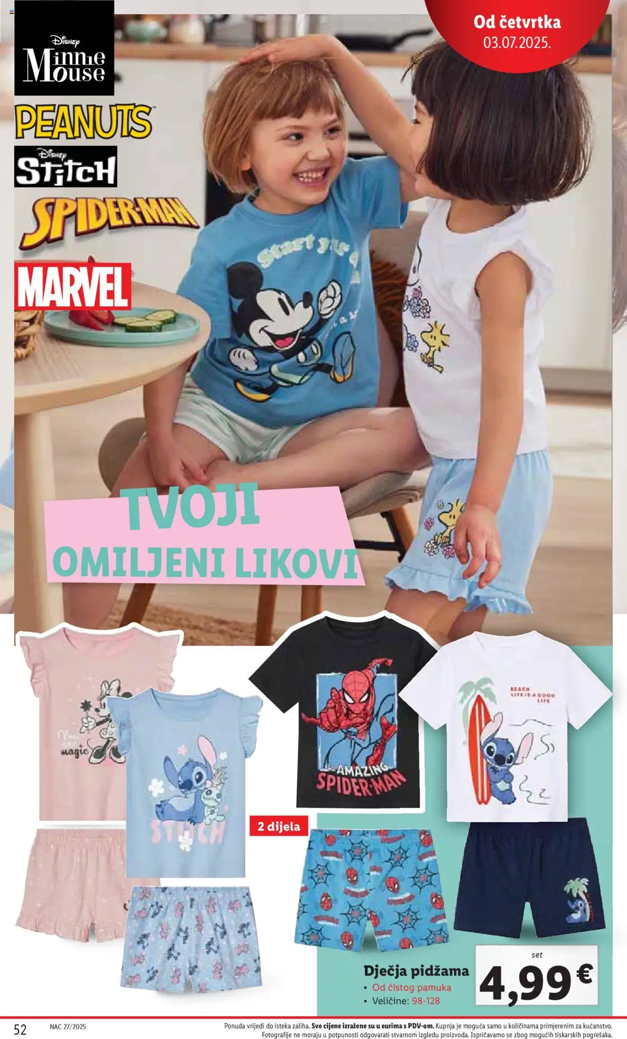 Lidl katalog | vrijedi od 30.06.2025 | Stranica: 52 | Proizvodi: Pidžama