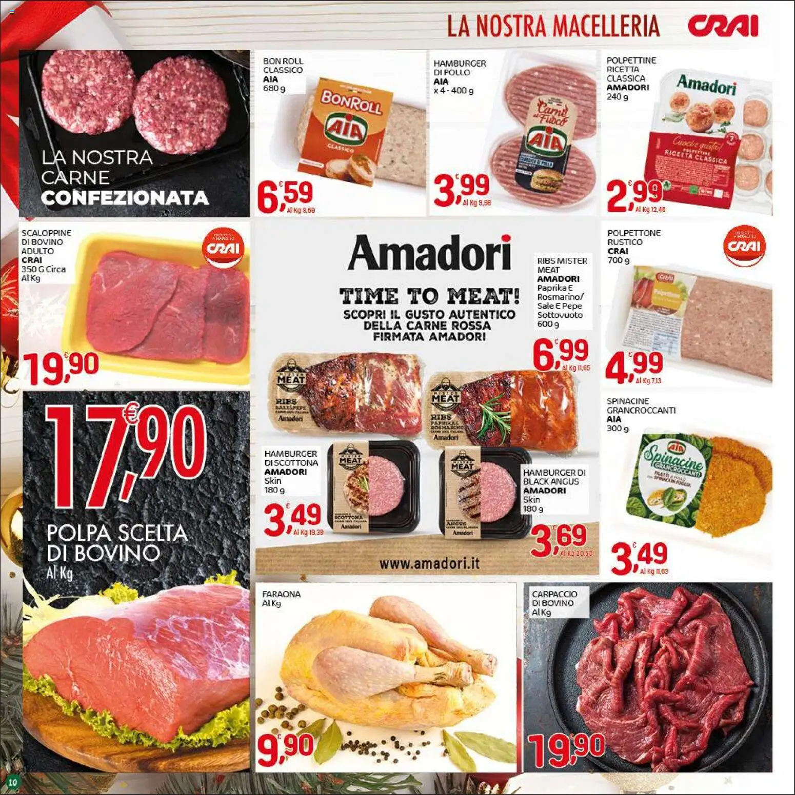 Volantino CRAI del 18.12.2025 | Pagina: 10 | Prodotti: Bovino, Pollo, Pepe, Hamburger
