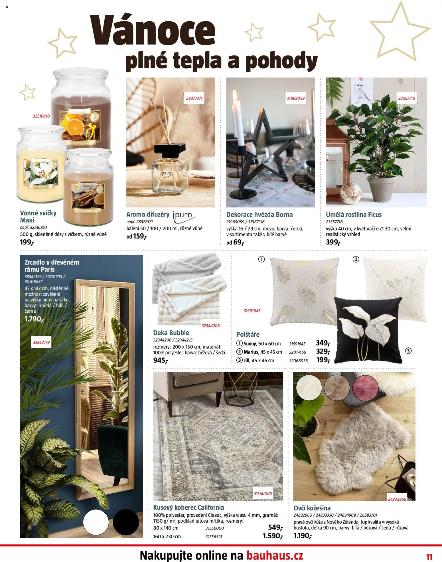 Bauhaus leták od 05.12.2025 | Strana: 11 | Produkty: Polštáře, Zrcadlo, Koberec, Barvy