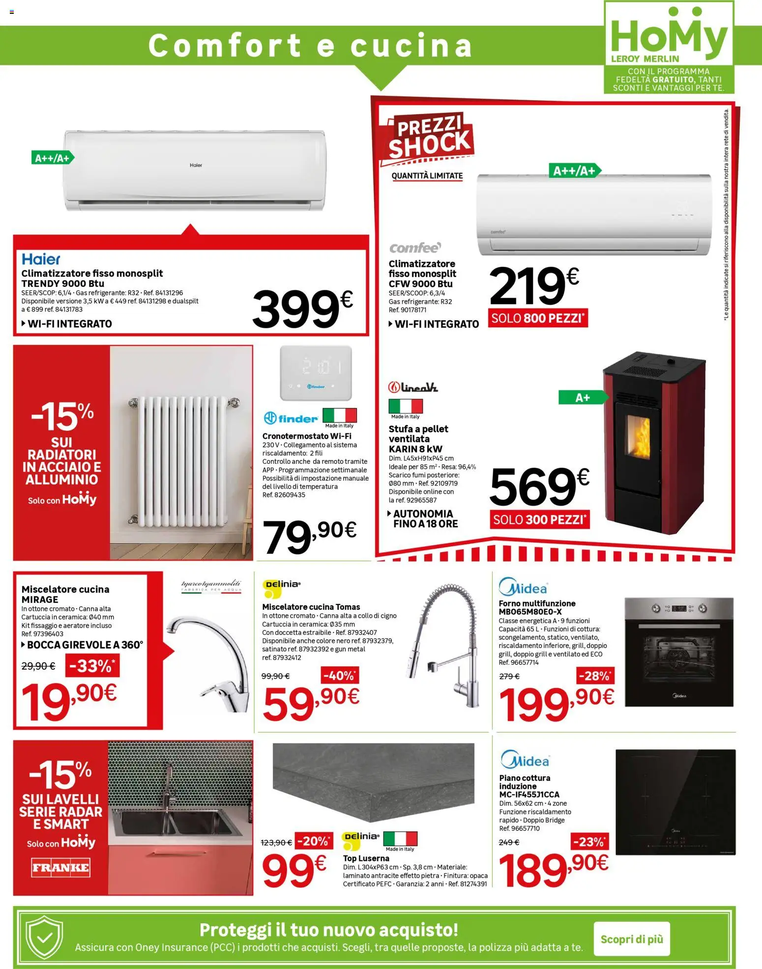 Volantino Leroy Merlin del 04.02.2026 | Pagina: 7 | Prodotti: Stufa a pellet, Miscelatore, Forno, Alluminio