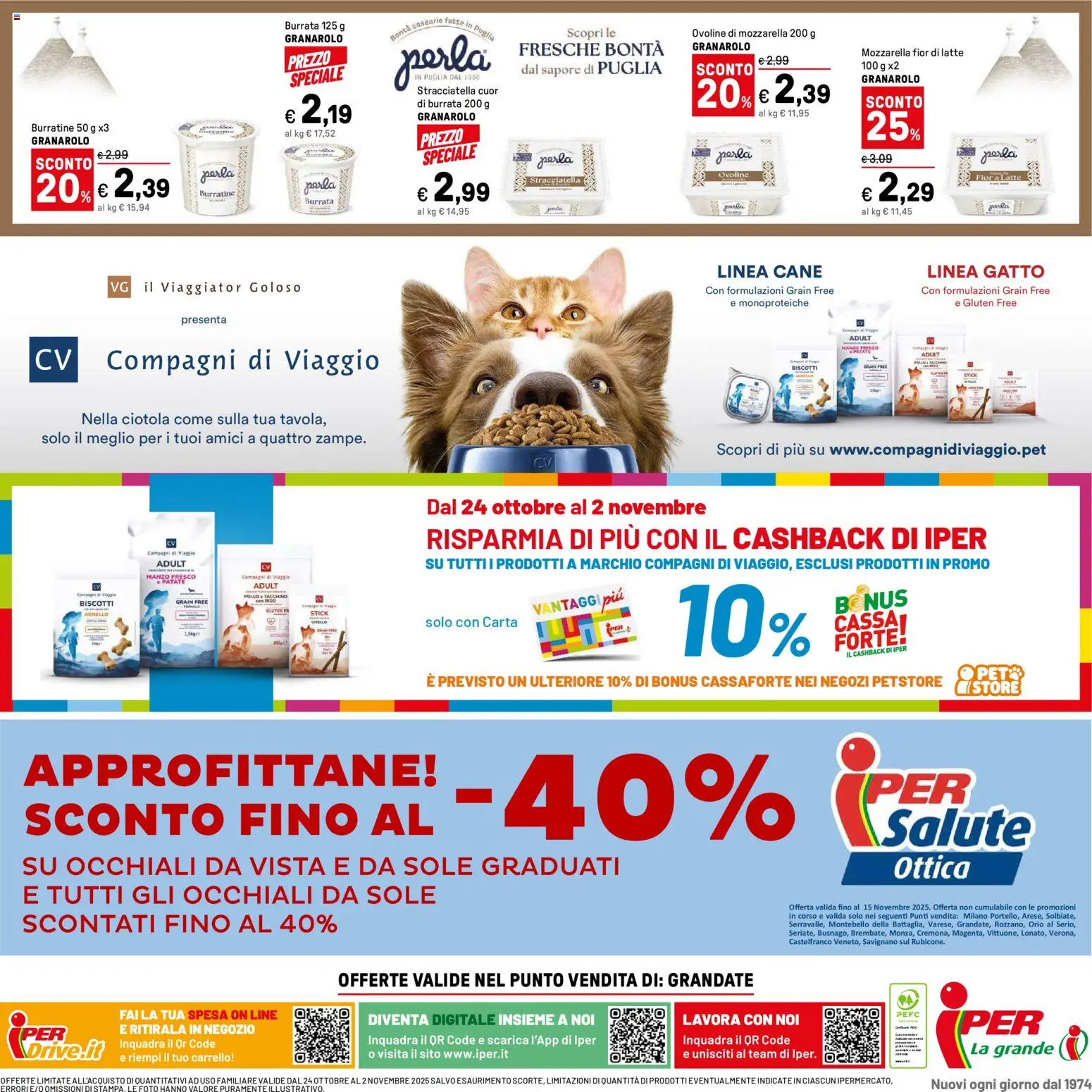 Volantino Iper del 24.10.2025 | Pagina: 40 | Prodotti: Manzo, Biscotti, Occhiali, Carrello