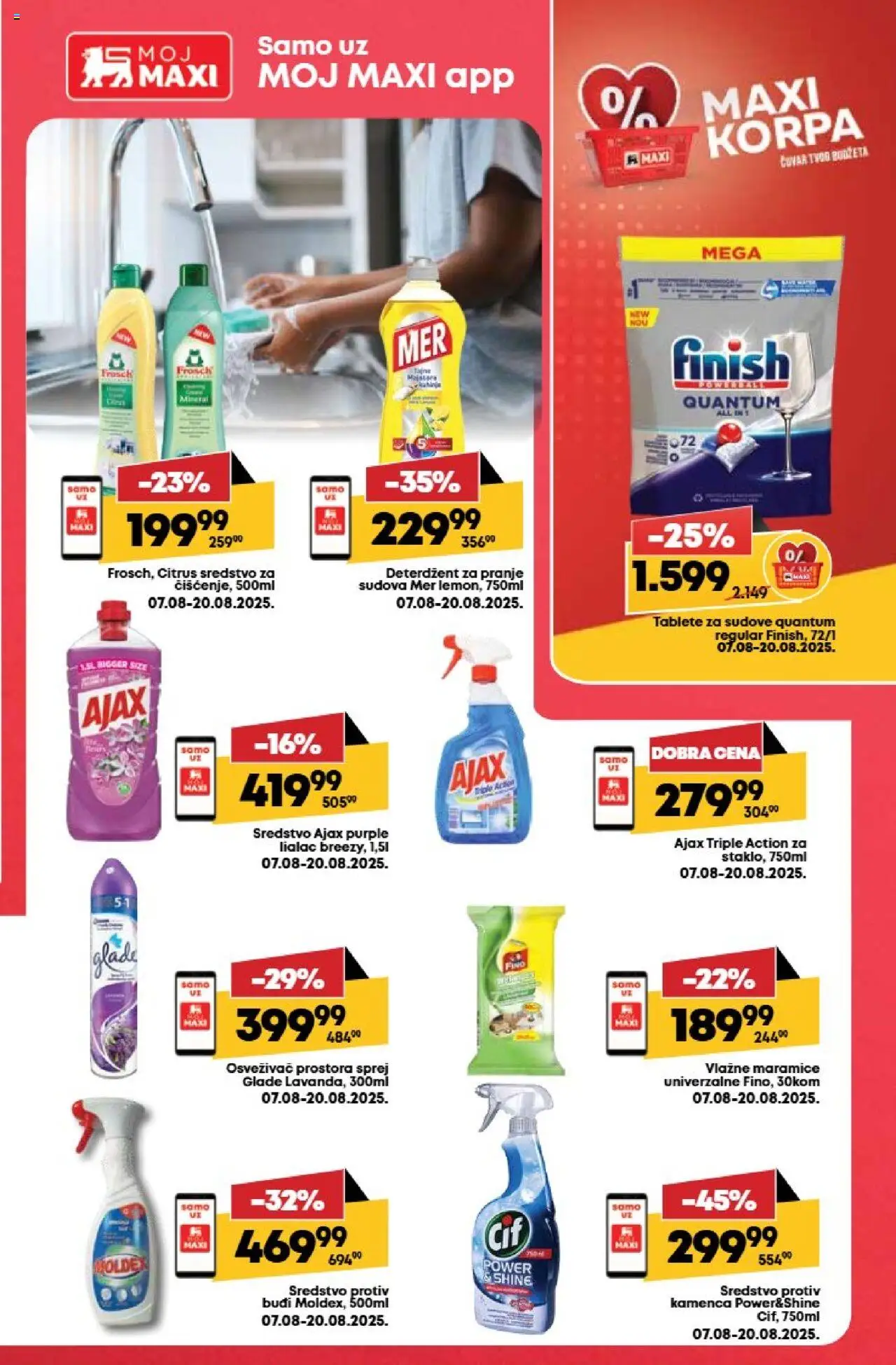 Mega Maxi katalog - važi od 07.08.2025 | Strana: 31 | Proizvode: Deterdžent, Korpa, Osvezivac prostora, Ajax