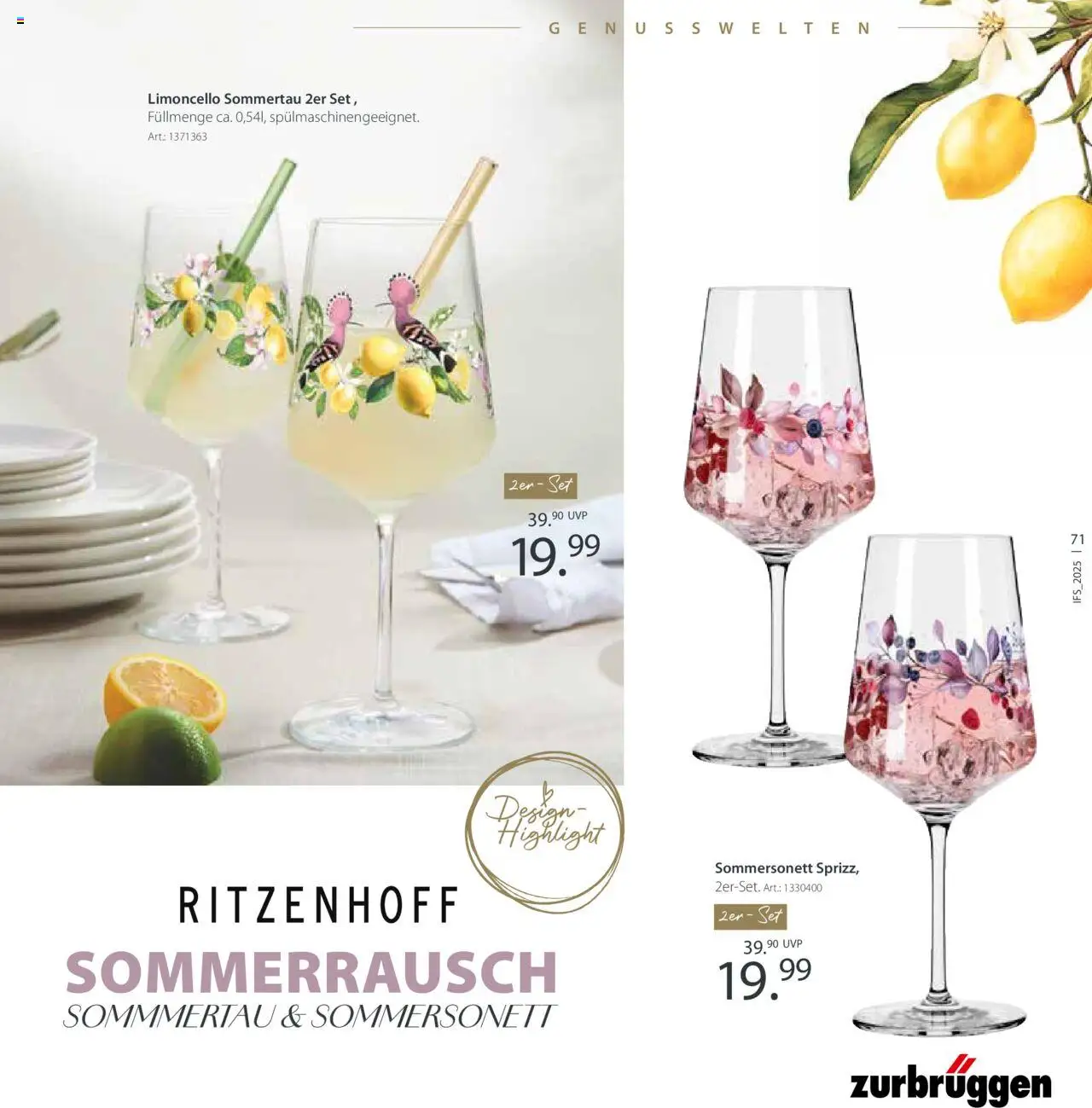 Zurbrüggen Lebenslust - gültig ab dem 01.04.2025 | Seite: 71 | Produkte: Limoncello