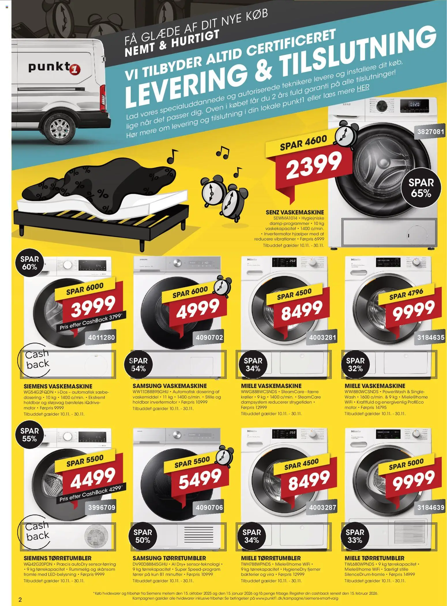 Punkt1 tilbudsavis – gyldig fra 10.11.2025 | Side: 2 | Produkter: Sæbe, Vaskemaskine, Tørretumbler