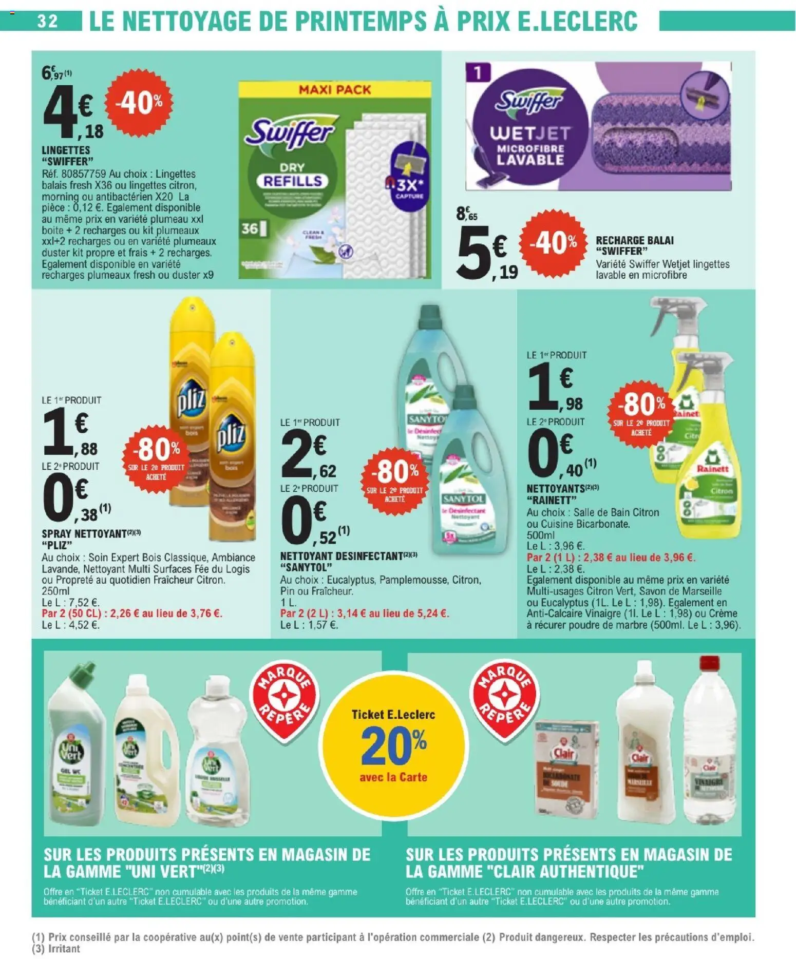 {H1} | Page: 32 | Produits: Swiffer Wetjet, Savon de marseille, Savon, Balai