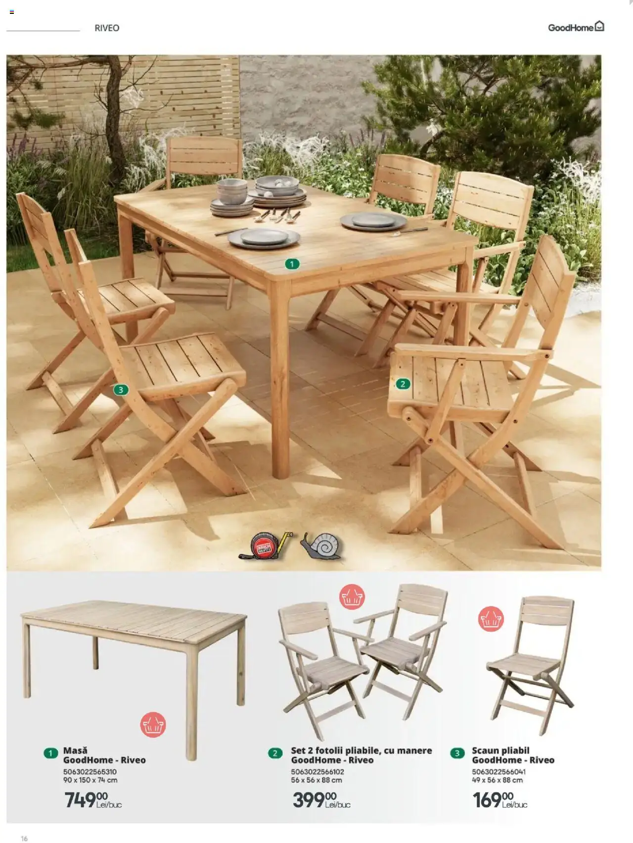 Noul catalog Brico Depot – valabil de la 28.03.2025 | Pagină: 16 | Produse: Masă, Scaun