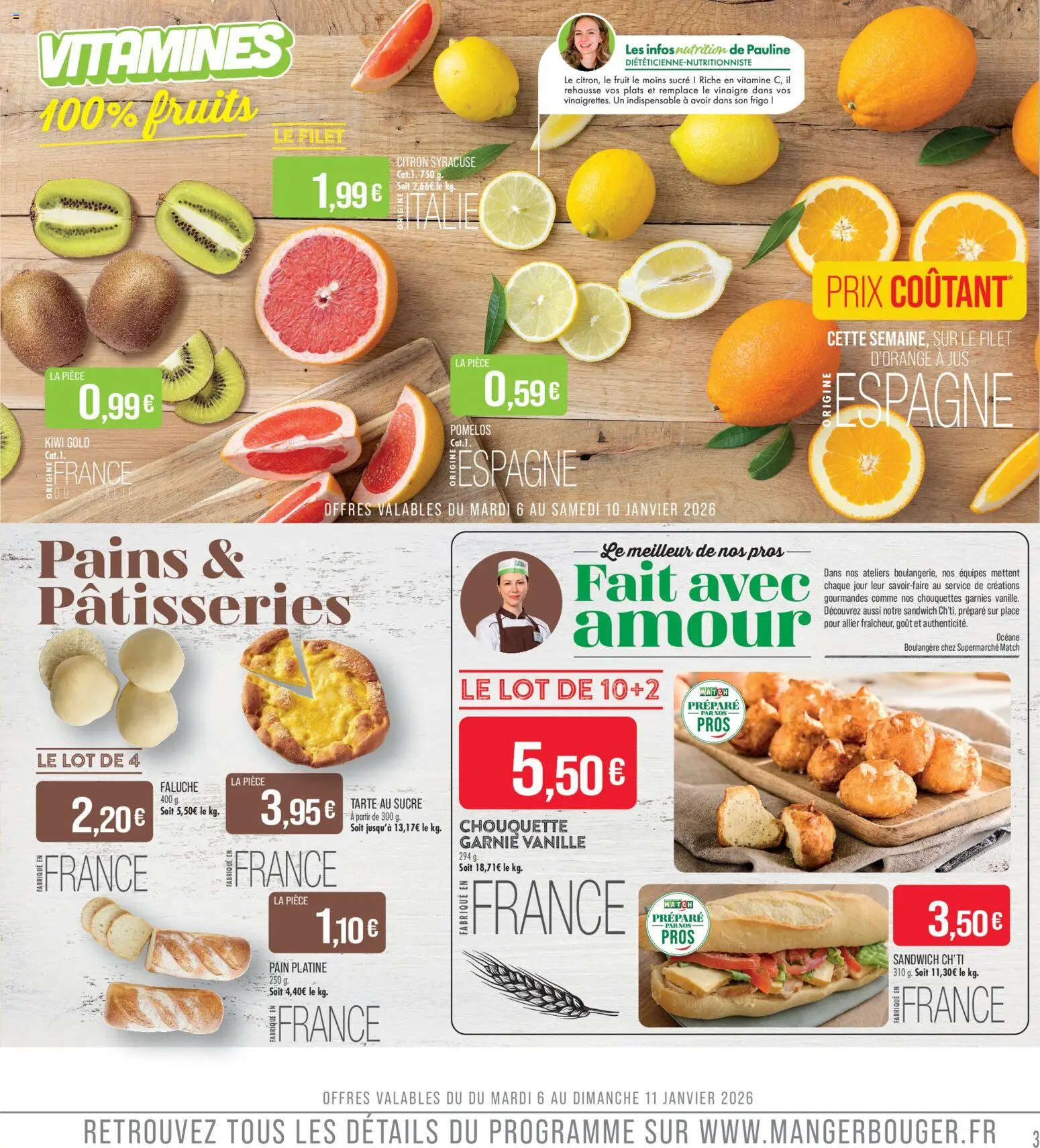 {H1} | Page: 3 | Produits: Sucre, Sandwich, Frigo, Vinaigre