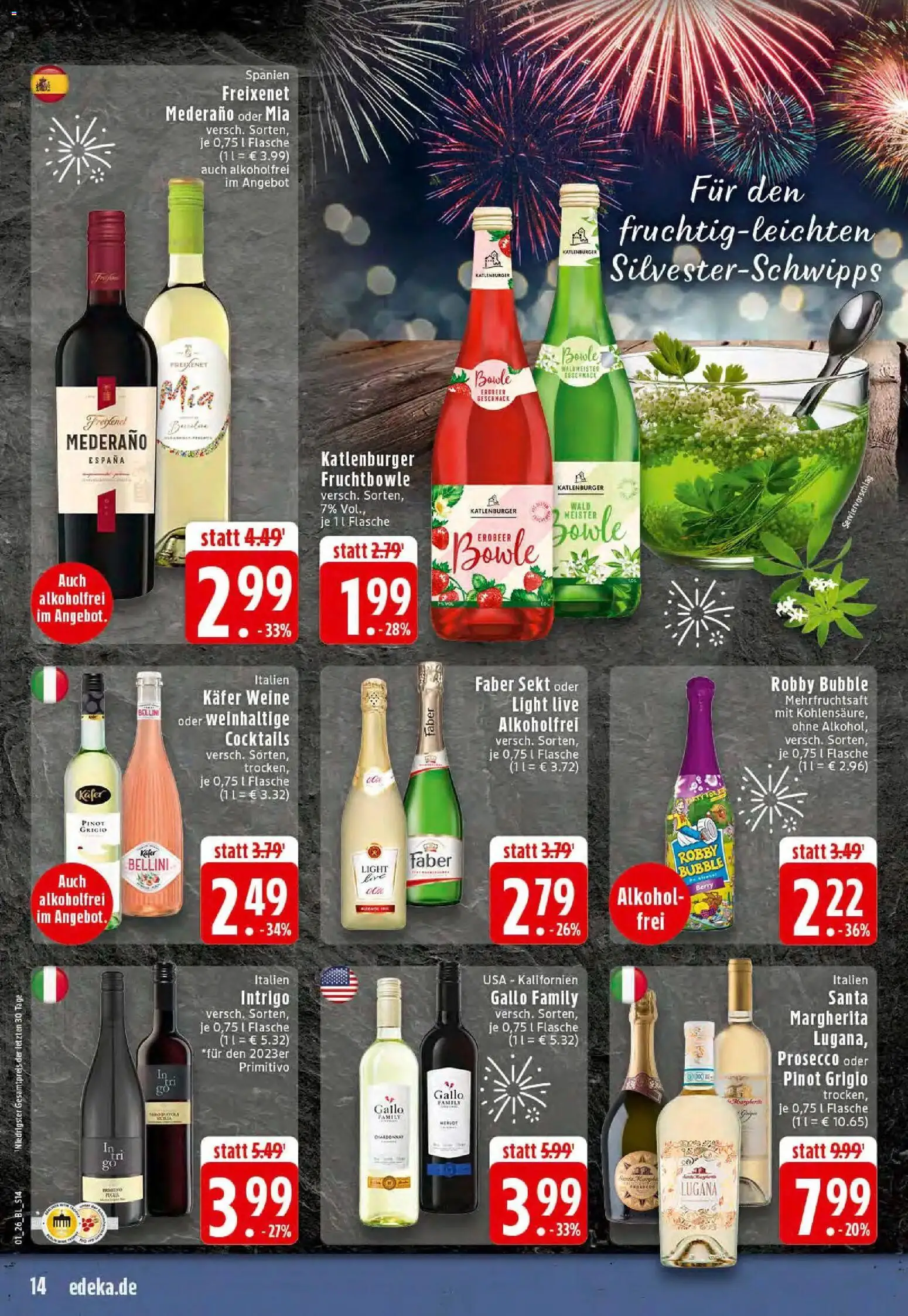 Edeka prospekt Reken-Bahnhof	 – gültig ab 28.12.2025 | Seite: 14 | Produkte: Freixenet, Sekt, Freixenet mederano, Prosecco