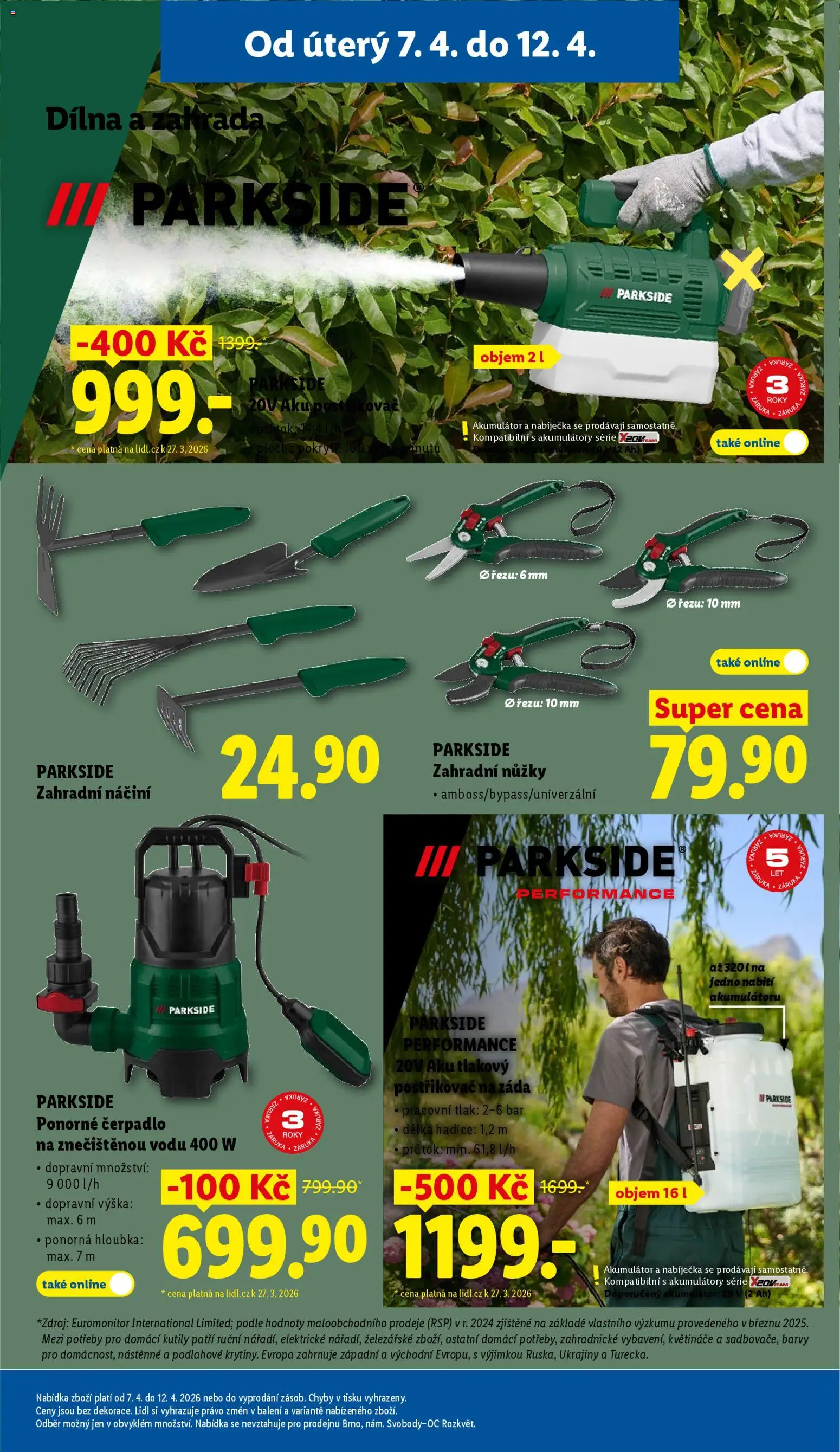 Lidl leták od 07.04.2026 | Strana: 29 | Produkty: Květináče, Zahrada, Tlakový postřikovač, Čerpadlo
