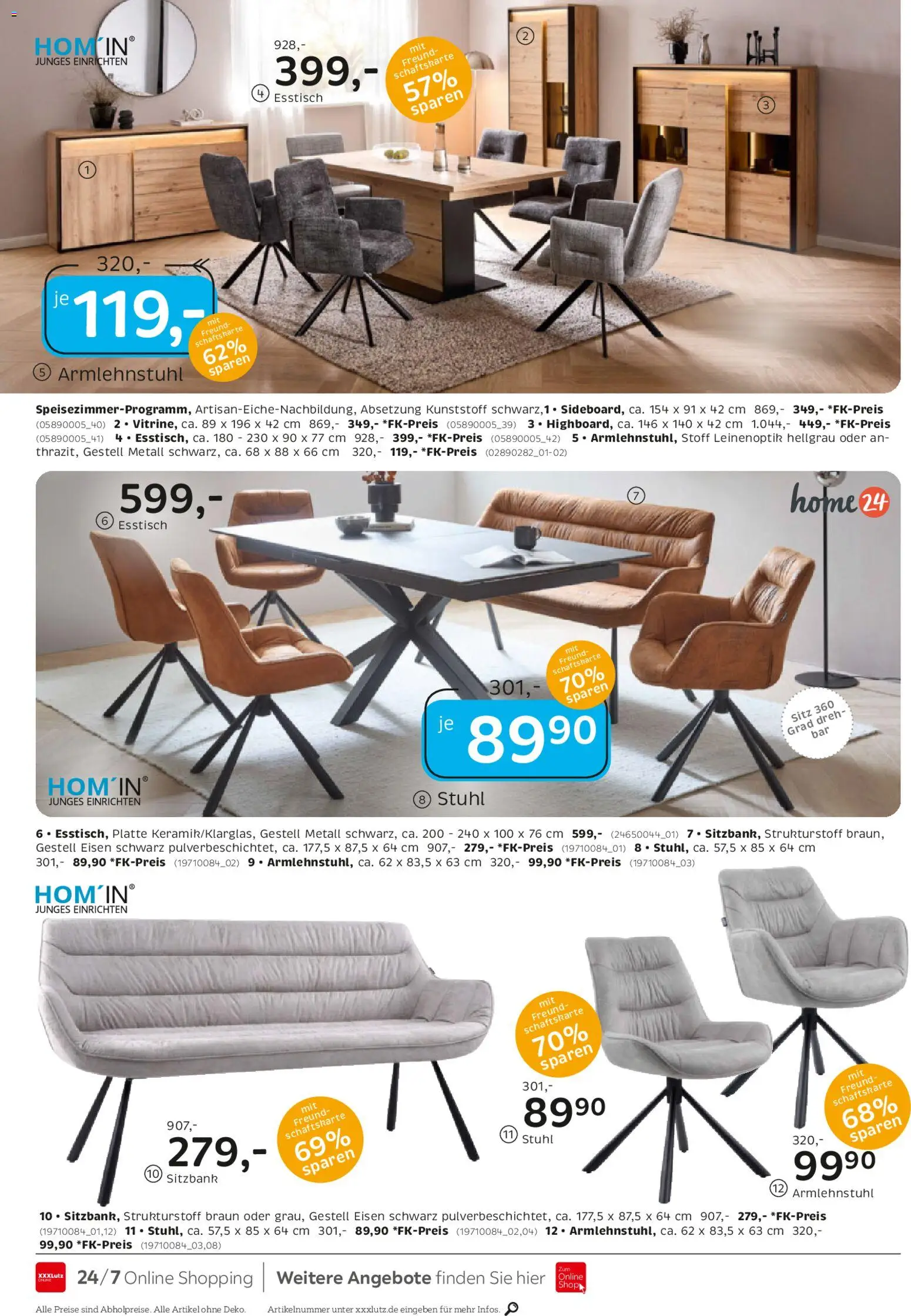 XXXL Lutz Junges Wohnen – gültig ab 26.10.2025 | Seite: 12 | Produkte: Esstisch, Sitzbank, Stuhl