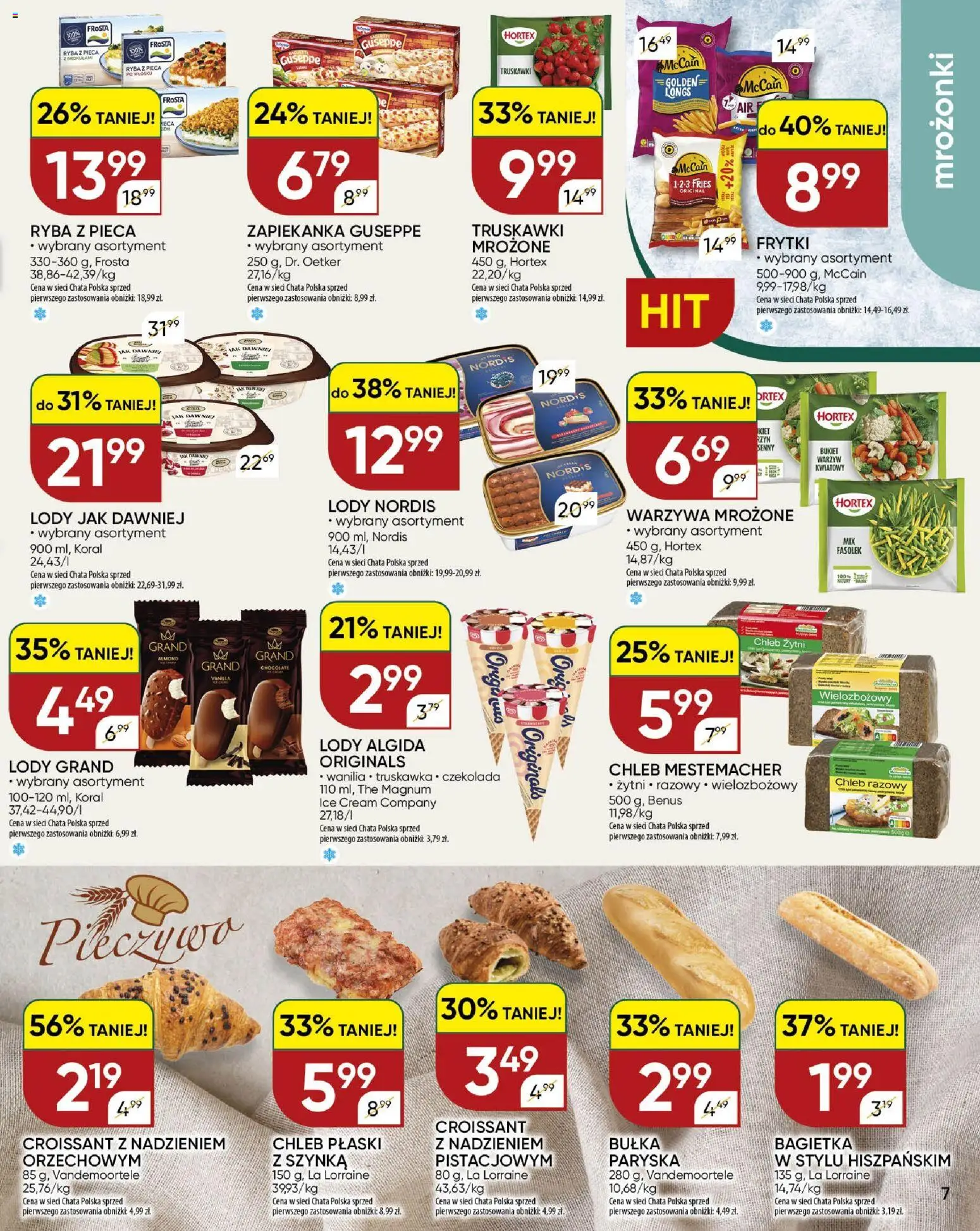 Chata Polska gazetka od 26.03.2026 | Strona: 7 | Produkty: Szynka, Czekolada, Frytki, Ryba