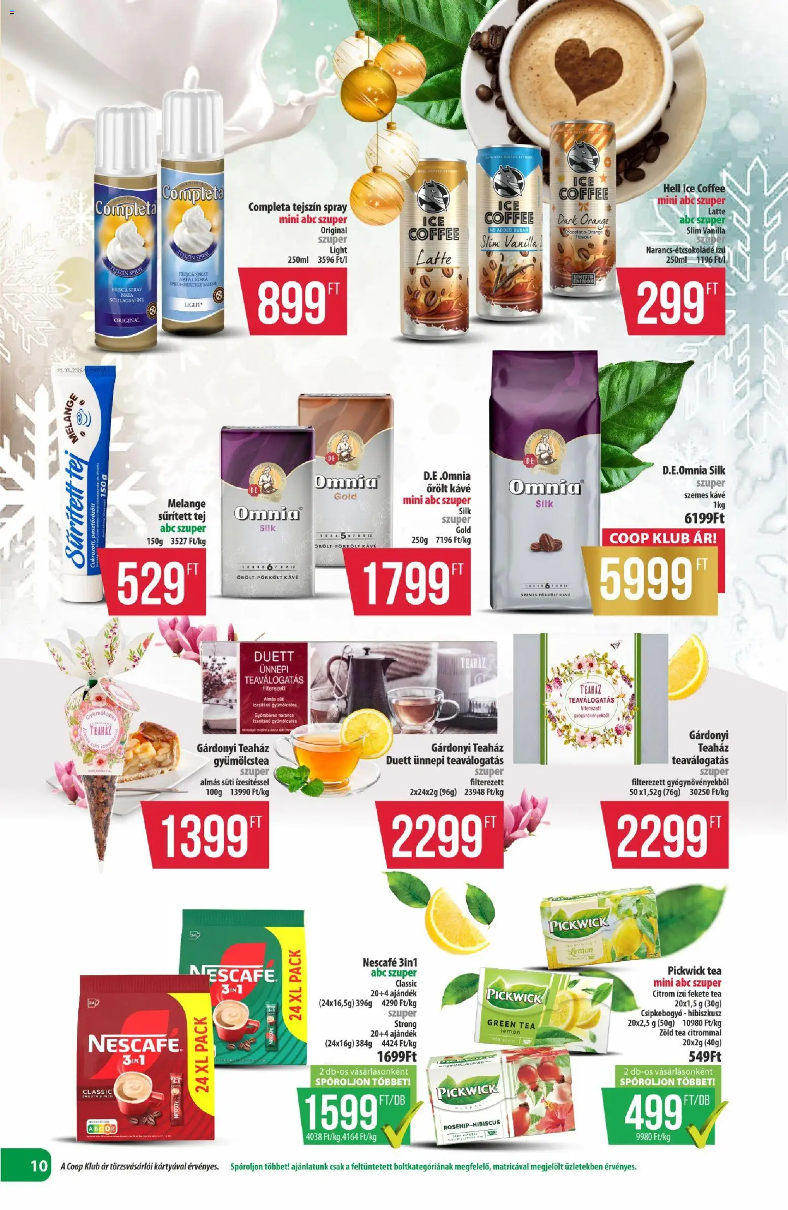 COOP akciós ujság - amely érvényes a következő dátumtól: 11.12.2025 | Oldal: 10 | Termékek: Zöld tea, Kávé, Narancs, Őrölt kávé