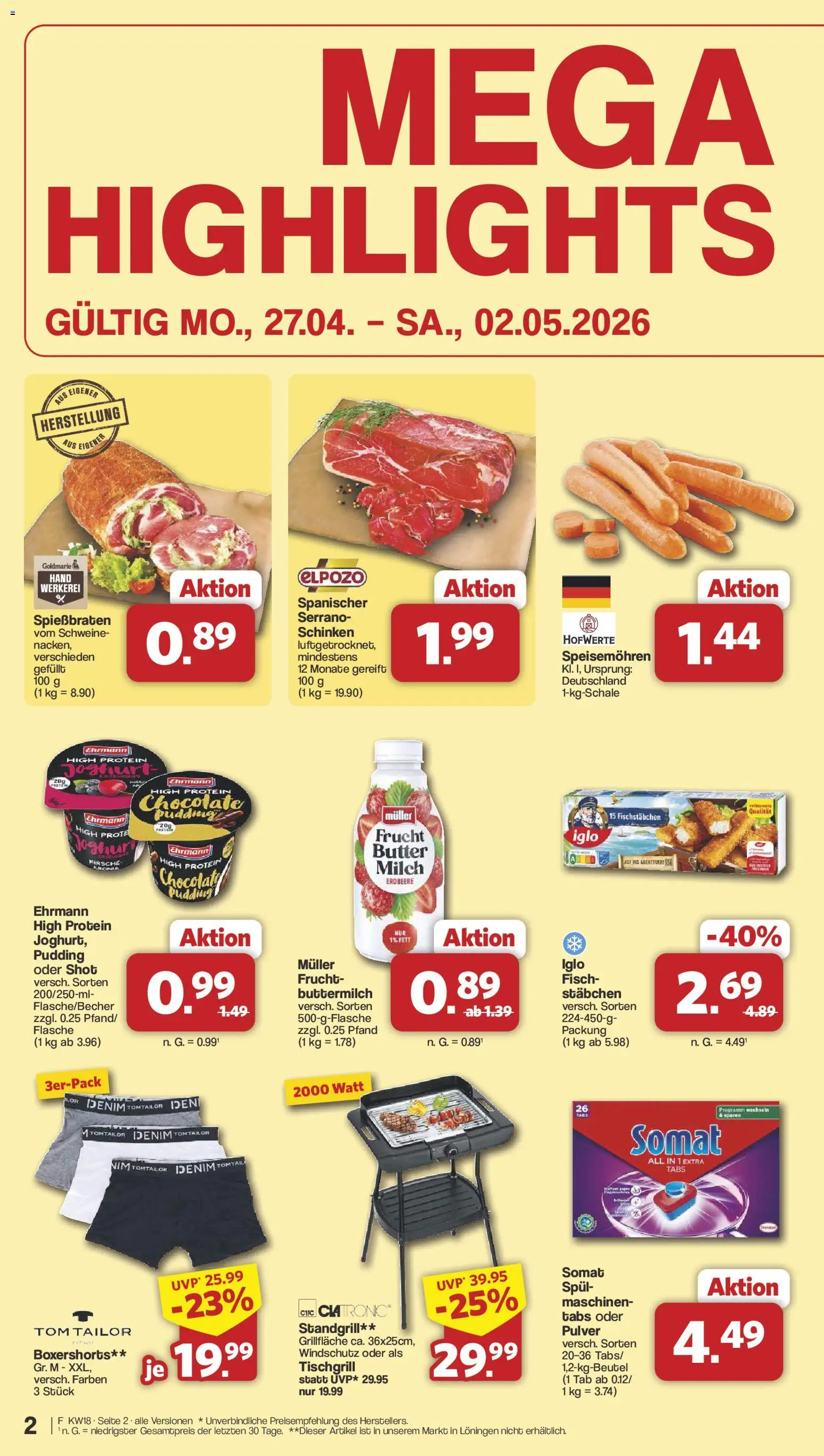 Famila Nordwest Prospekt 	 – gültig ab 27.04.2026 | Seite: 2 | Produkte: Butter, Iglo, Pudding, Fisch