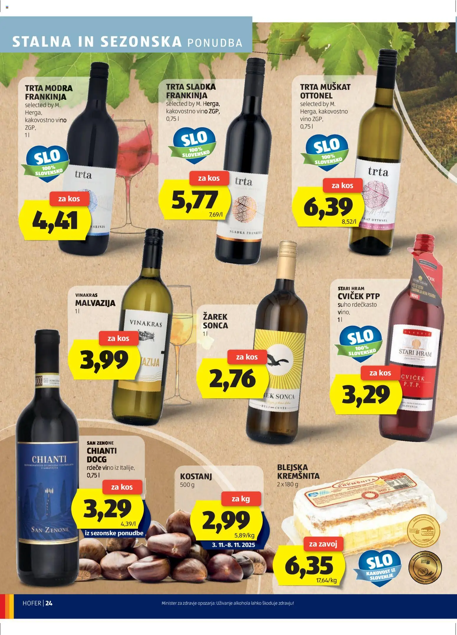 Novi Hofer katalog ponudbe – veljaven od 30.10.2025 | Stran: 24 | Izdelki: Kos, Vino