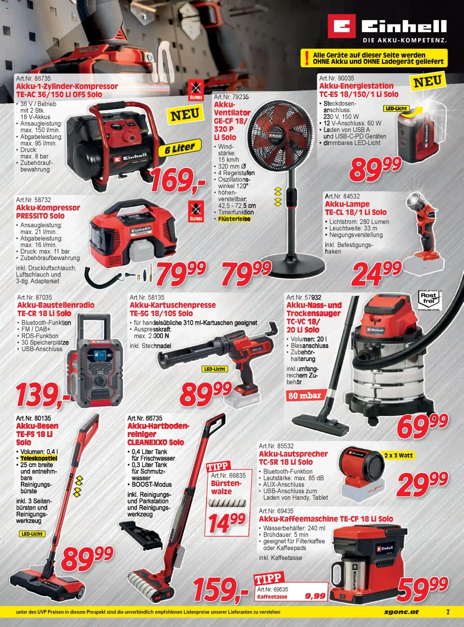 Zgonc Flugblatt Mai I 2026 gültig ab 01.04.2026 | Seite: 7 | Produkte: Wasser, Tablet, Ventilator, Bürste