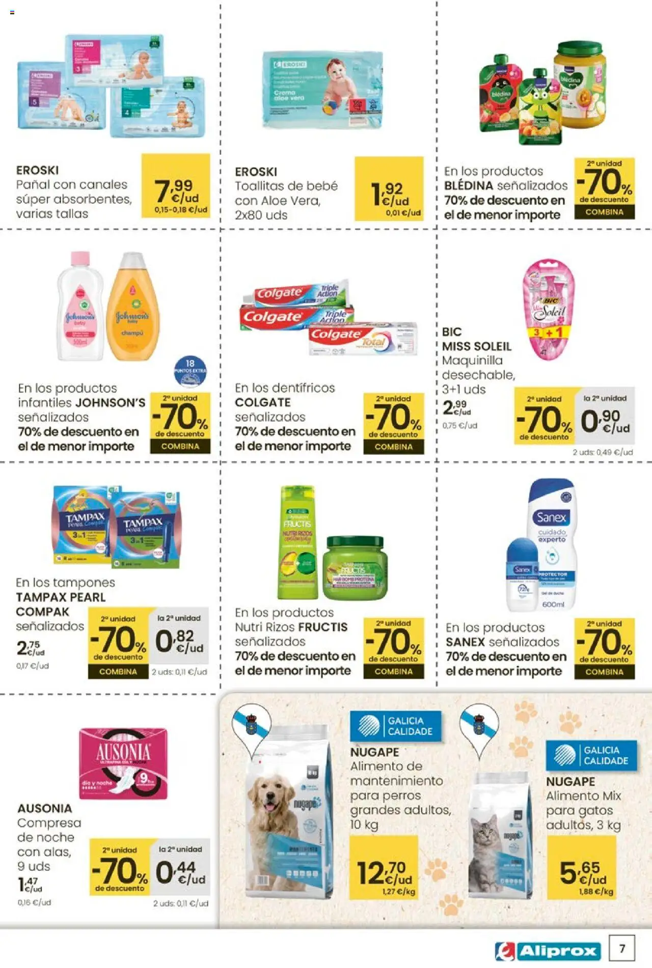 Eroski - Aliprox │ válido desde el 02.10.2025 | Página: 7 | Productos: Champú, Tampones, Crema