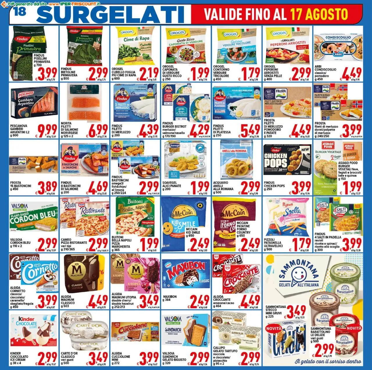 Volantino Ipertriscount del 06.08.2025 | Pagina: 18 | Prodotti: Cornetto, Barattoli, Polpette, Quinoa