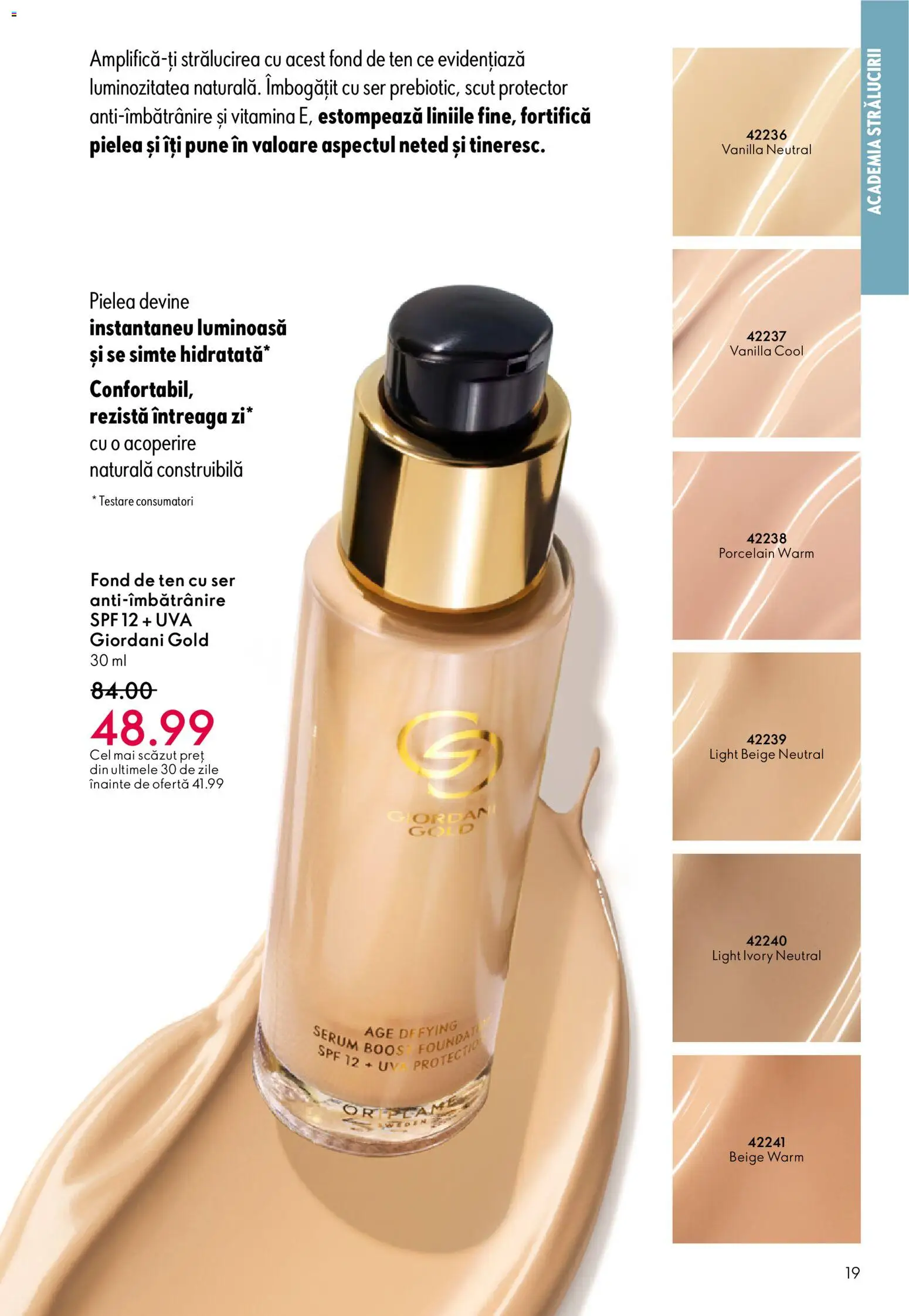 Noul catalog Oriflame – valabil de la 23.12.2025 | Pagină: 19 | Produse: Fond de ten, Serum