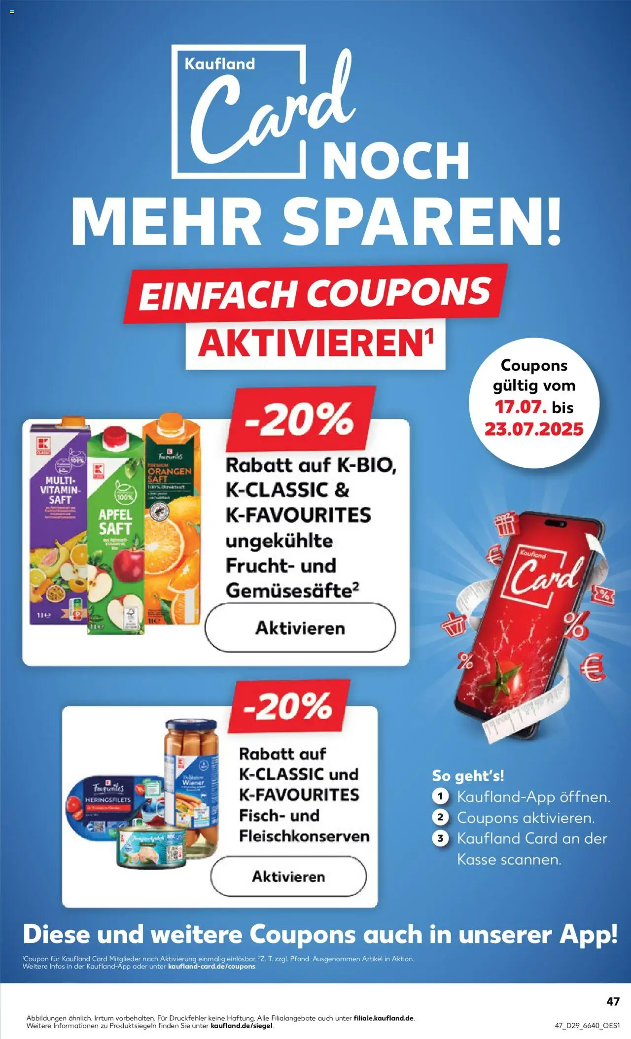 Kaufland prospekt Stuttgart	 - gültig ab dem 17.07.2025 | Seite: 47 | Produkte: Wiener wurstchen, Äpfel, Orangen, Fisch