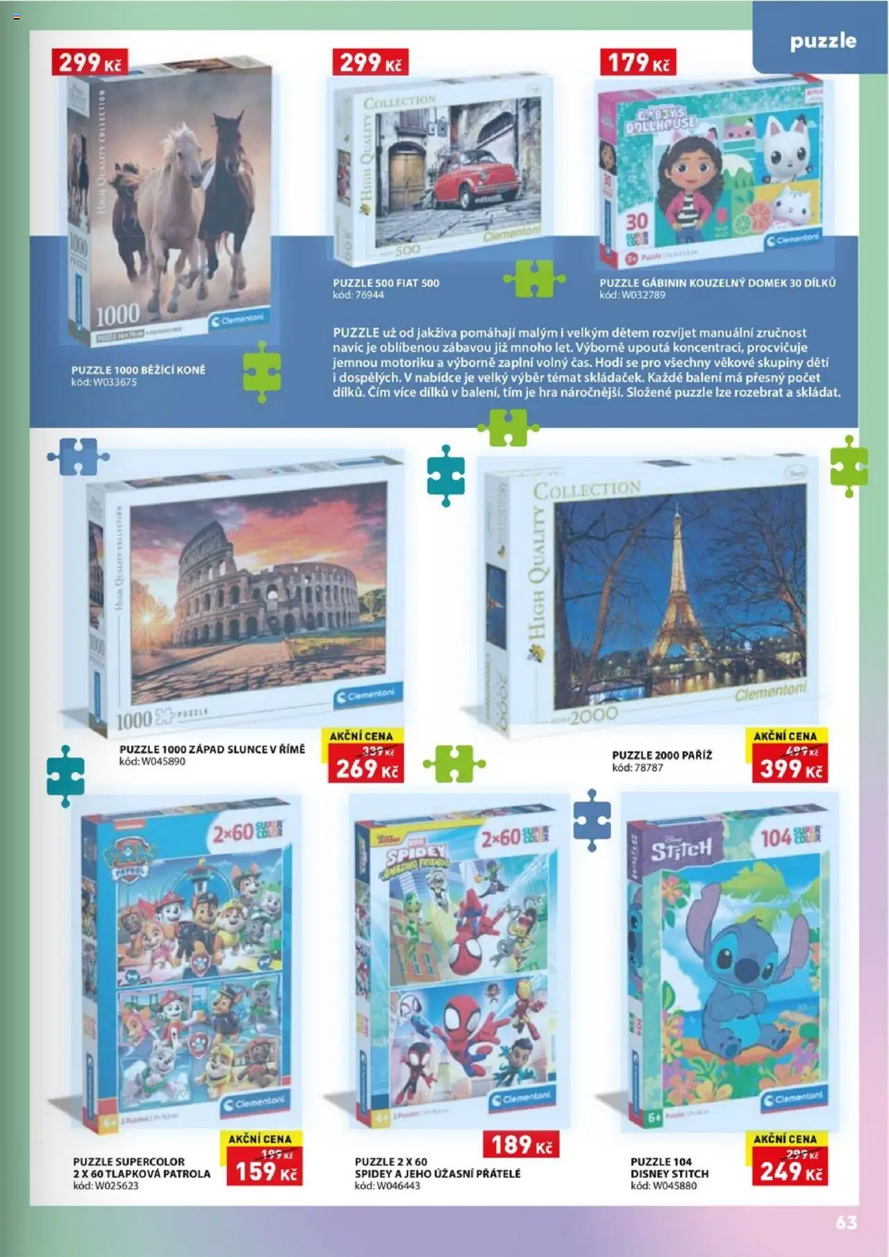 Wiky katalog - Vánoce 2025 od 14.10.2025 | Strana: 63 | Produkty: Tlapková patrola, Hra, Puzzle, Stitch