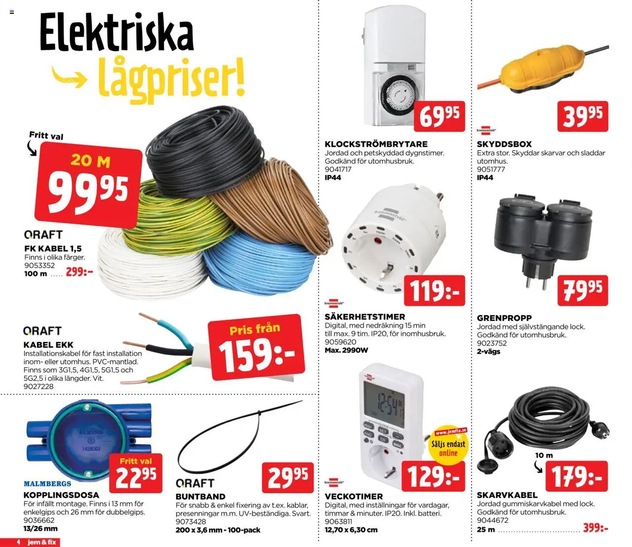 Jem & Fix reklamblad aktuell från 20.10.2025 | Sida: 4 | Produkter: Kabel