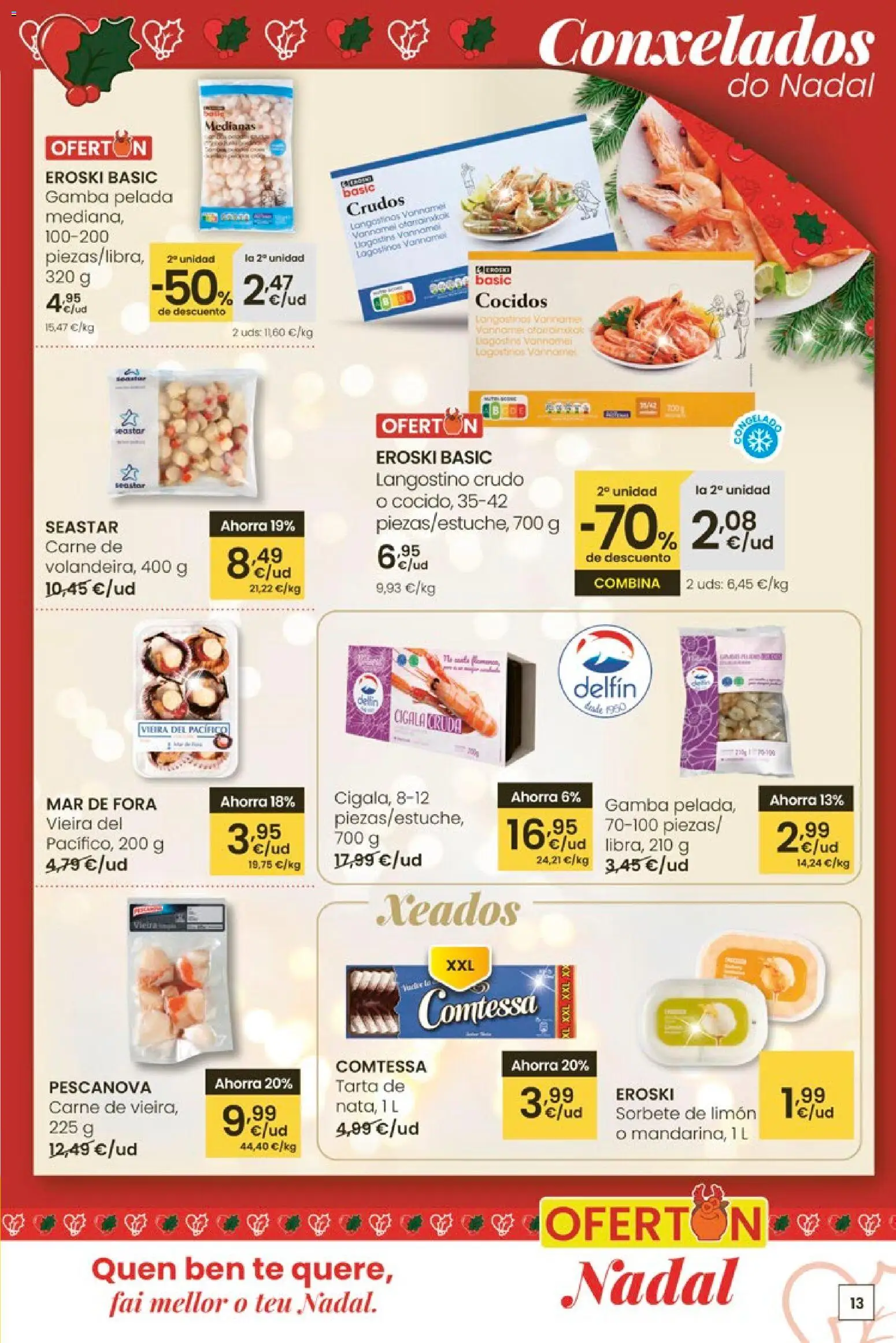 Eroski - Center │ válido desde el 27.11.2025 | Página: 13 | Productos: Té, Langostino, Gamba