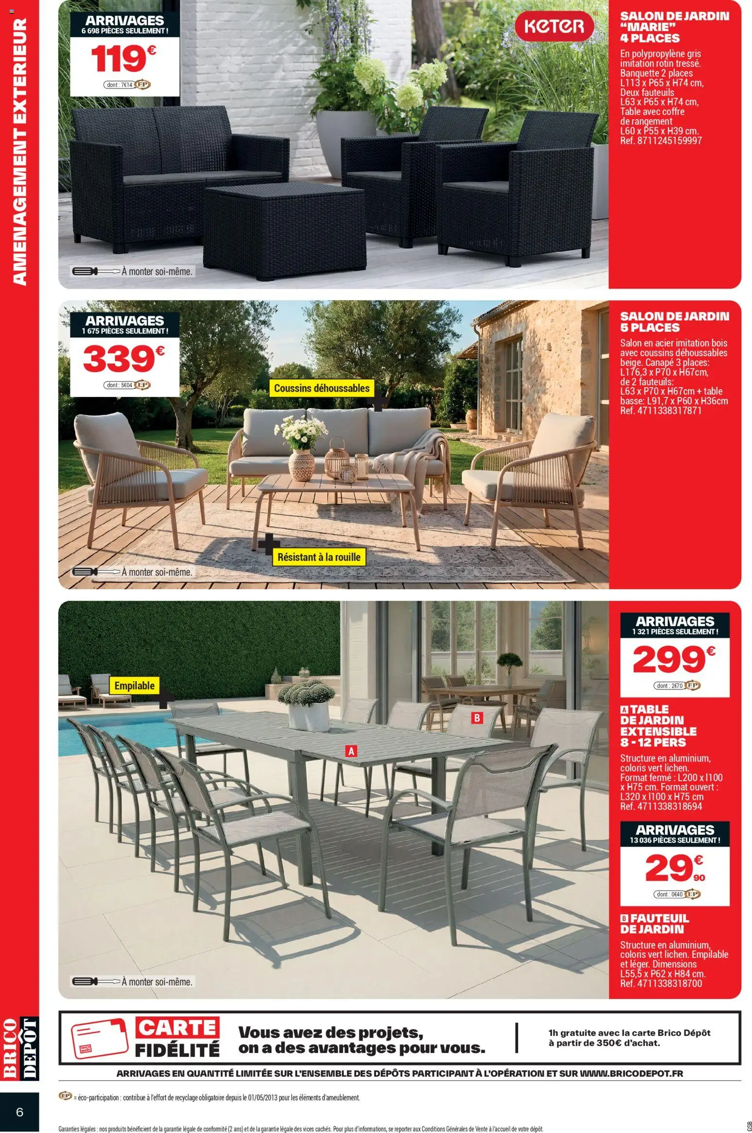 {H1} | Page: 6 | Produits: Salon de jardin, Table de jardin, Canapé, Fauteuil