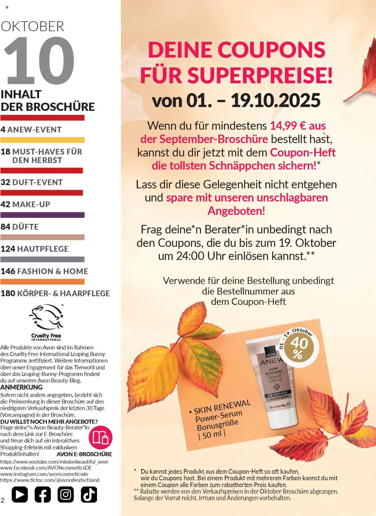 AVON Katalog Oktober 2025 – gültig ab 01.10.2025 | Seite: 4 | Produkte: Serum, Uhr