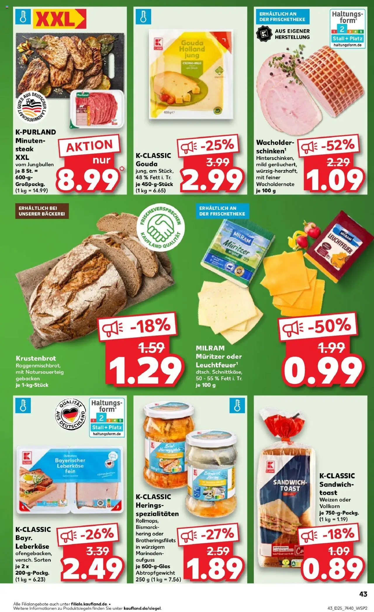 Kaufland prospekt Korbach	 - gültig ab dem 22.06.2025 | Seite: 4 | Produkte: Bäckerei, Milram, Steak, Leberkase