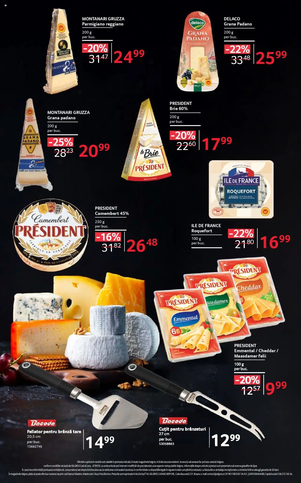 Noul catalog Selgros – valabil de la 01.10.2025 | Pagină: 52 | Produse: Light Kedi Konservesi, Feliator, Cuțit, Brânză