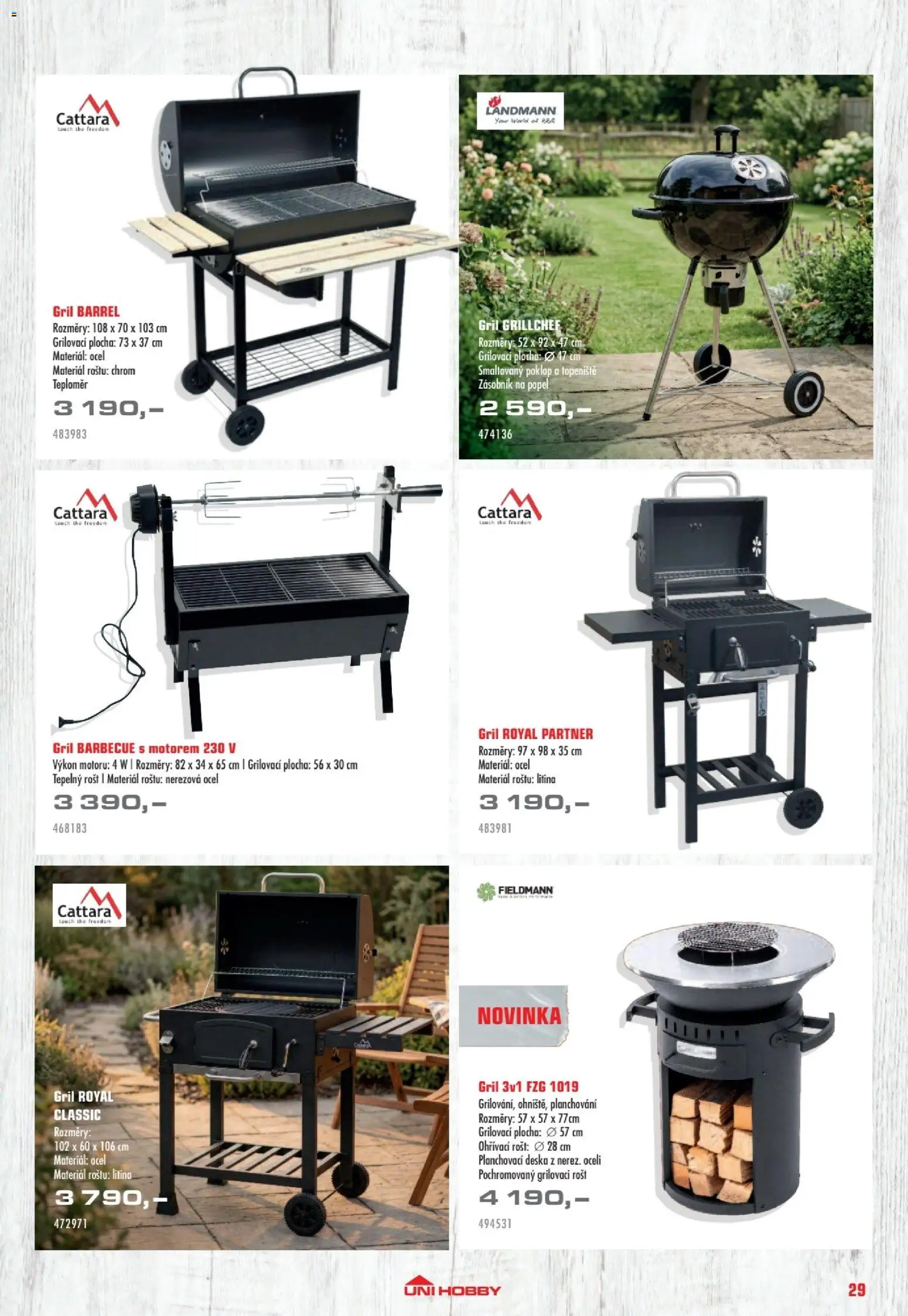 Uni Hobby katalog - Nábytek, grily a bazény 2026 od 10.04.2026 | Strana: 29 | Produkty: Zásobník, Gril, Teploměr, Rošt