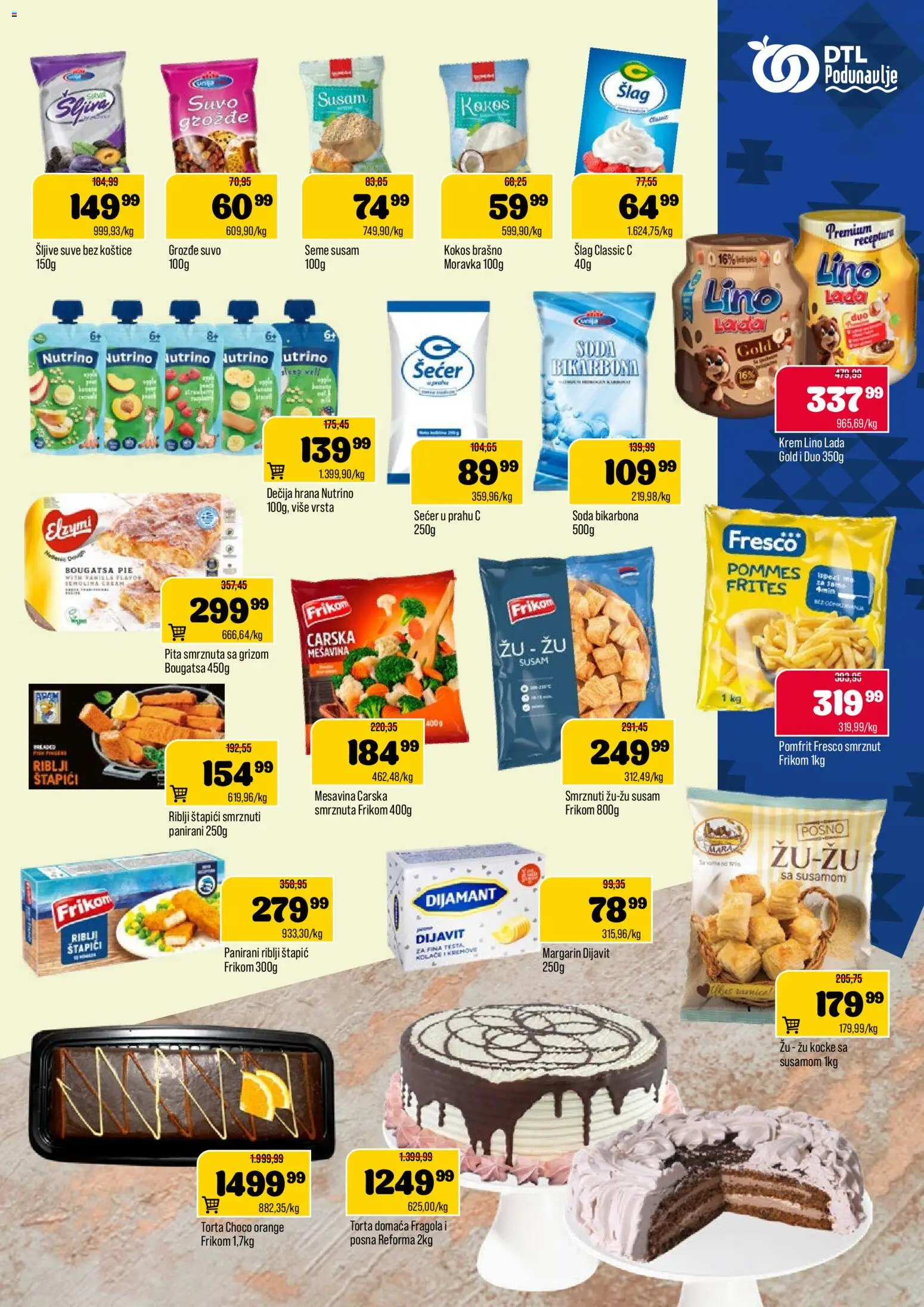 Podunavlje katalog - važi od 02.01.2026 | Strana: 7 | Proizvode: Šlag, Margarin, Lino lada, Šećer u prahu