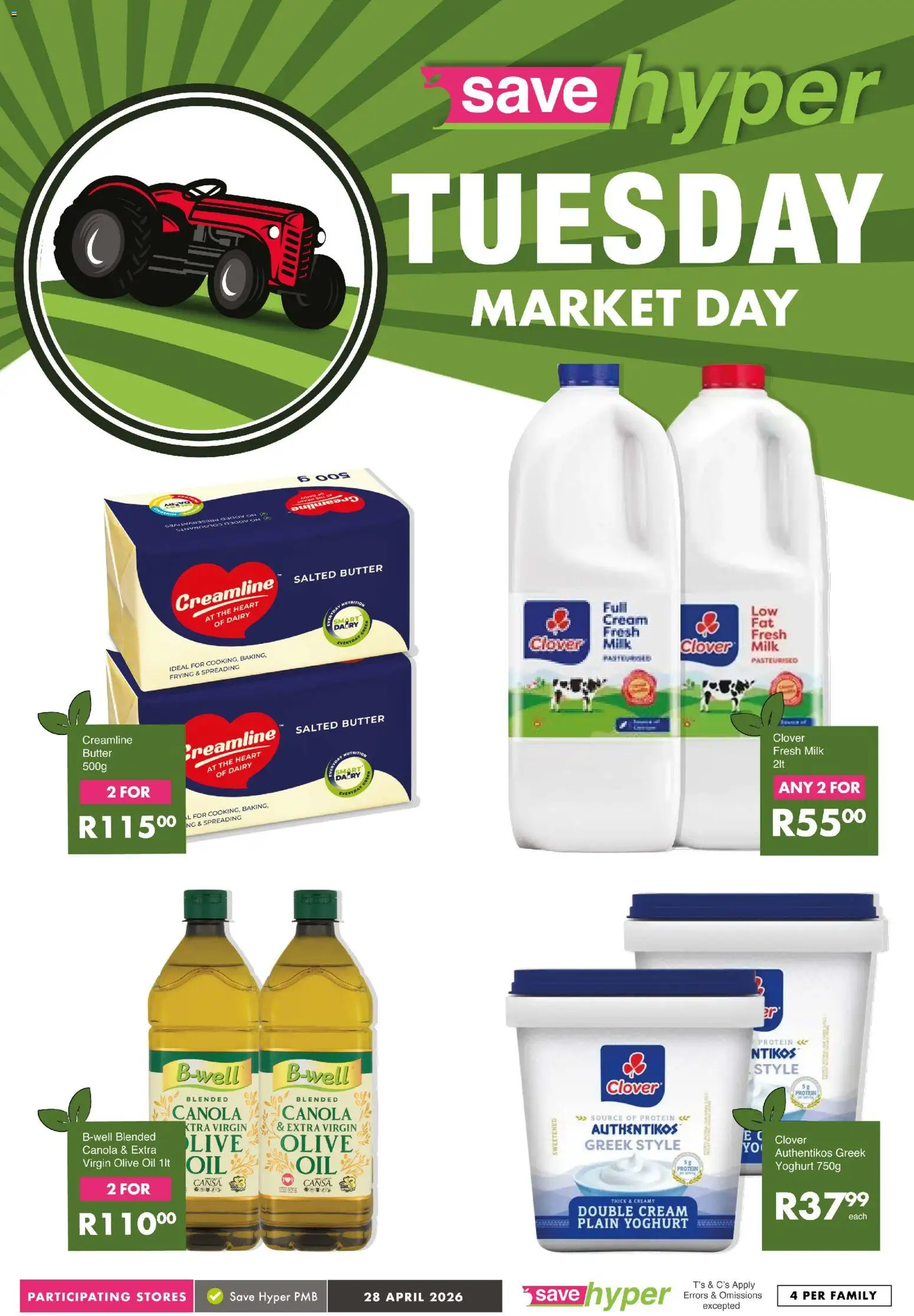 New Save catalogue – valid from 28.04.2026 | Page: 8 | Products: Detergente líquido, Milk, Butter, Cream